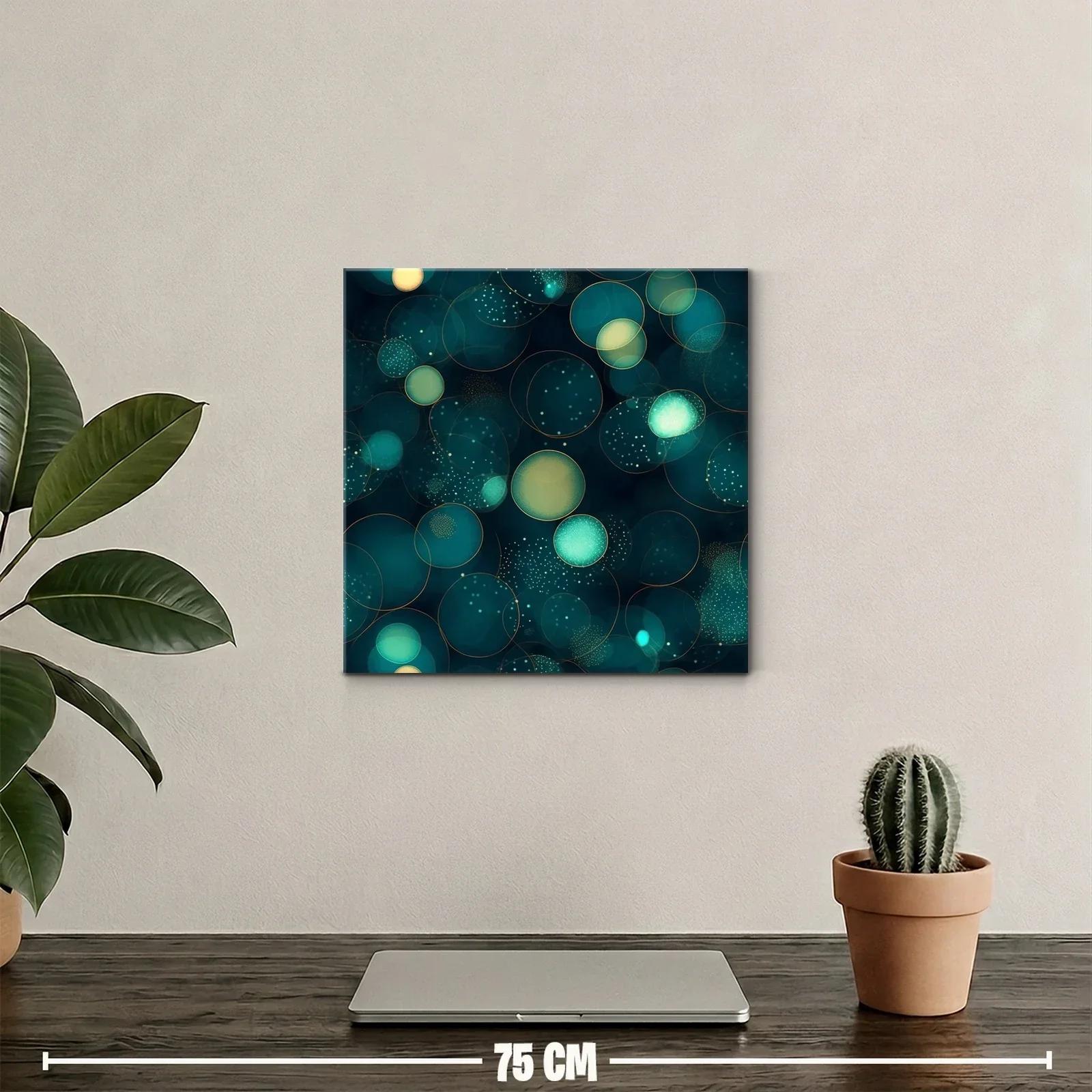 Composición abstracta de círculos brillantes en tonos azul y verde — miniatura 2