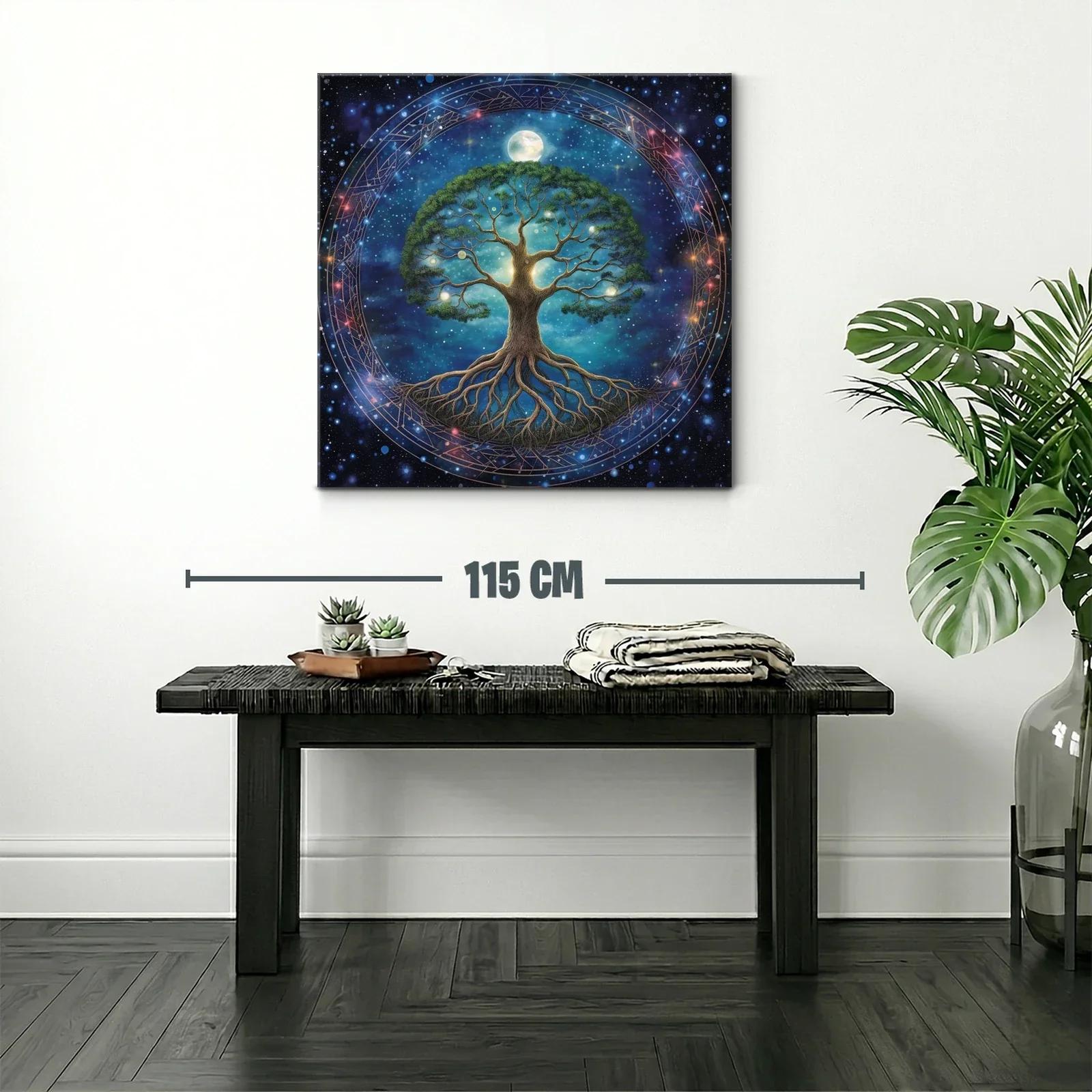Árbol de la vida iluminado bajo un cielo estrellado — miniatura 2