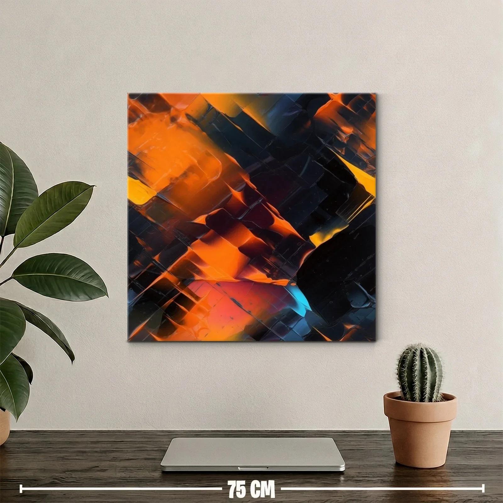 Abstracción vibrante en tonos cálidos y oscuros — miniatura 2
