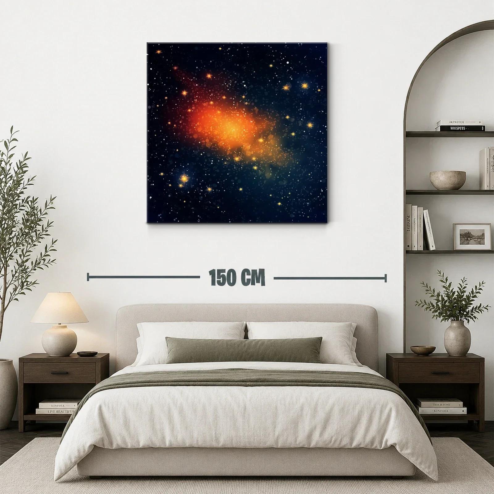 Cuadro abstracto con efecto estelar y tonos cálidos — miniatura 3