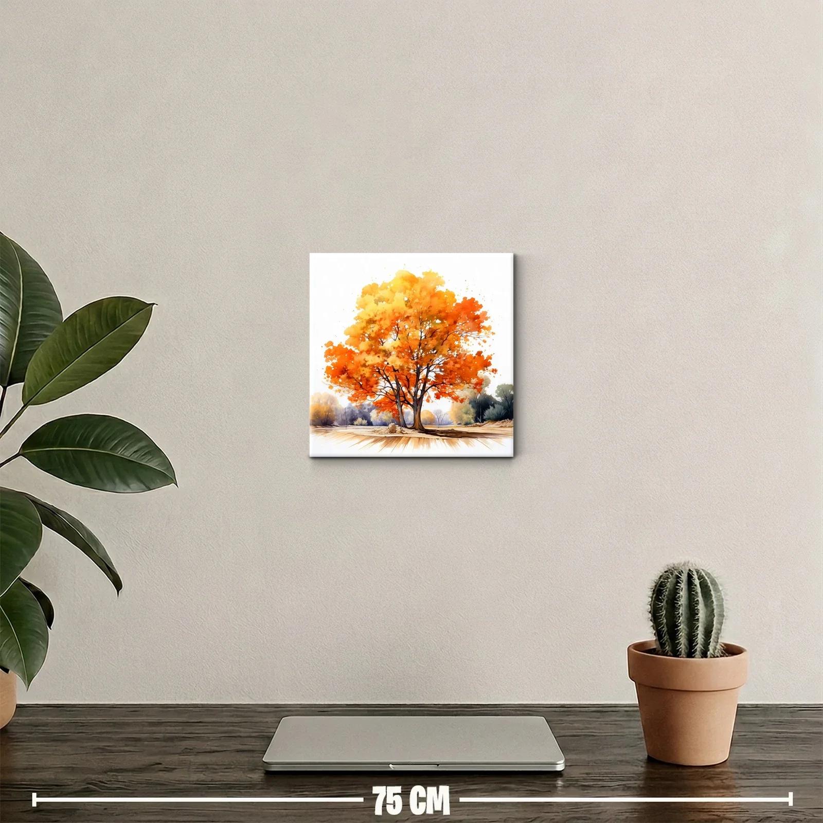 Árbol otoñal lleno de luces cálidas y colores intensos — miniatura 2