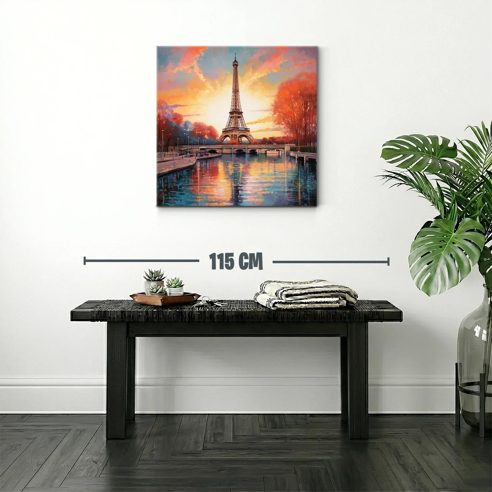 Atardecer mágico con torre emblemática y reflejos en agua — miniatura 2
