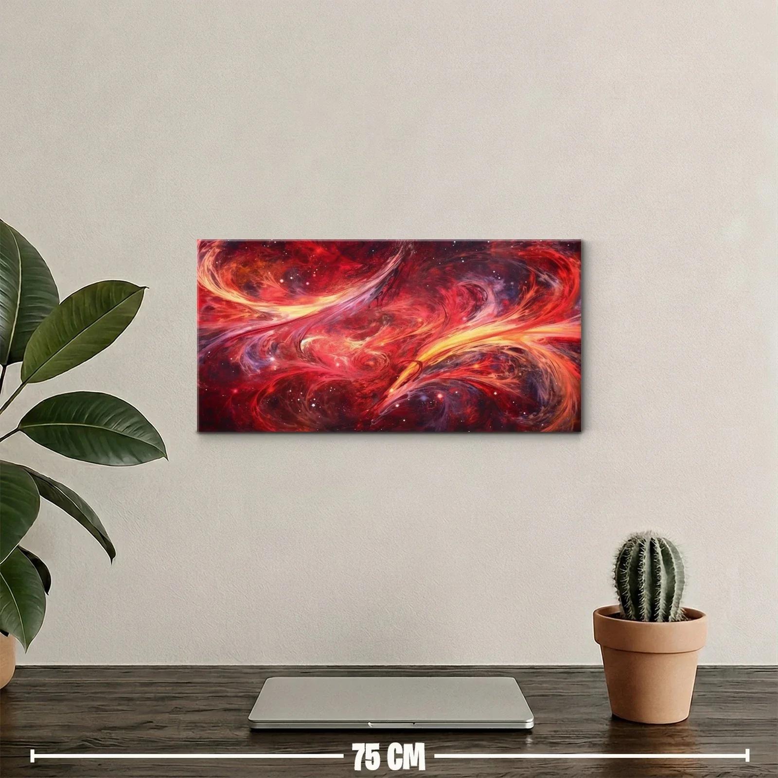 Cuadro nebulosa roja con remolinos luminosos — miniatura 2