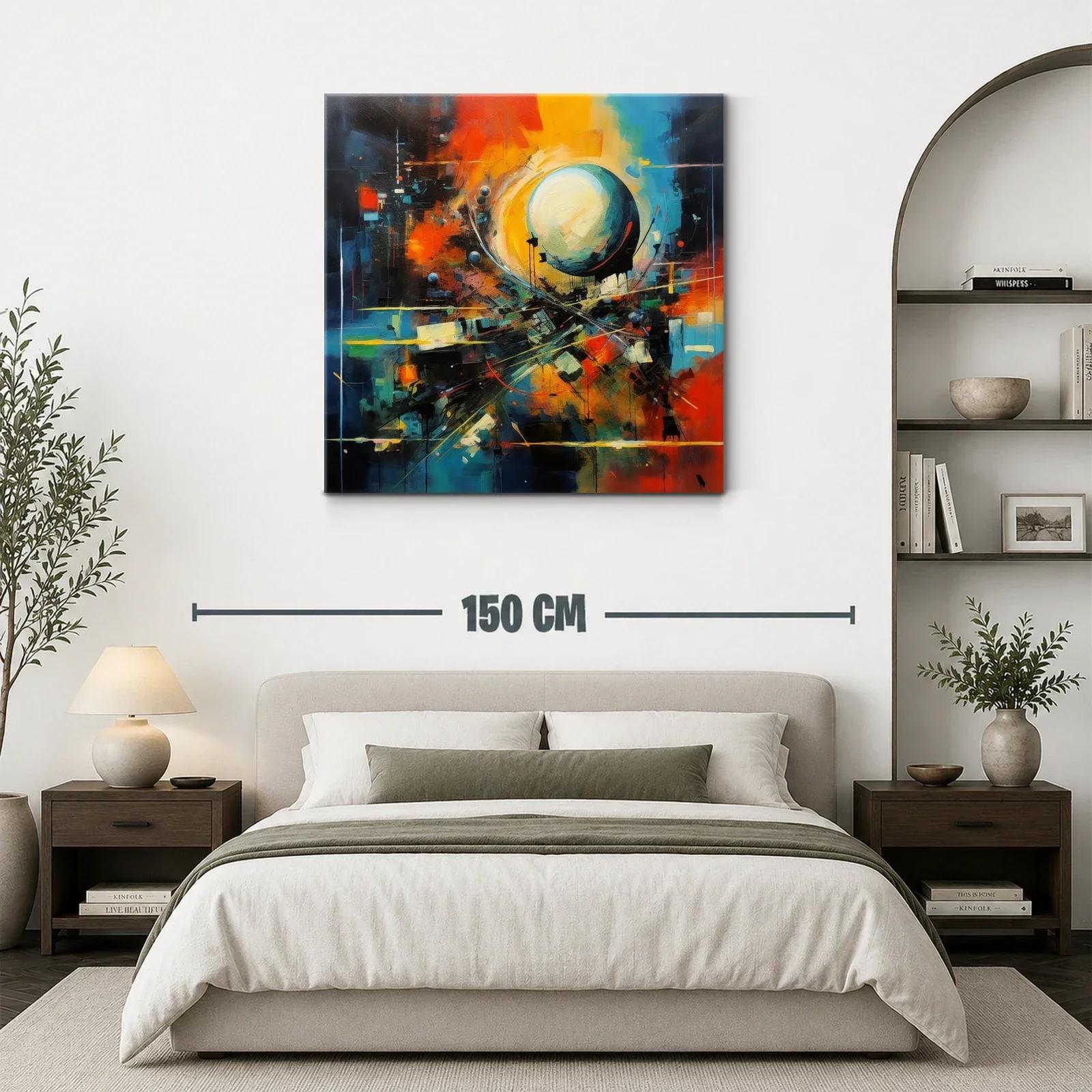 Composición vibrante con esfera luminosa y contrastes intensos — miniatura 3