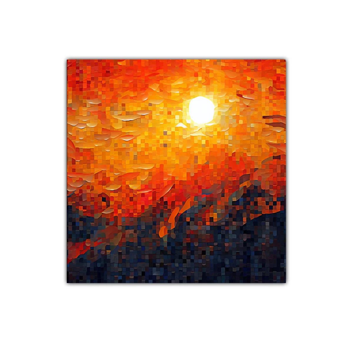 Atardecer vibrante con mosaico de tonos cálidos y fríos — miniatura 1