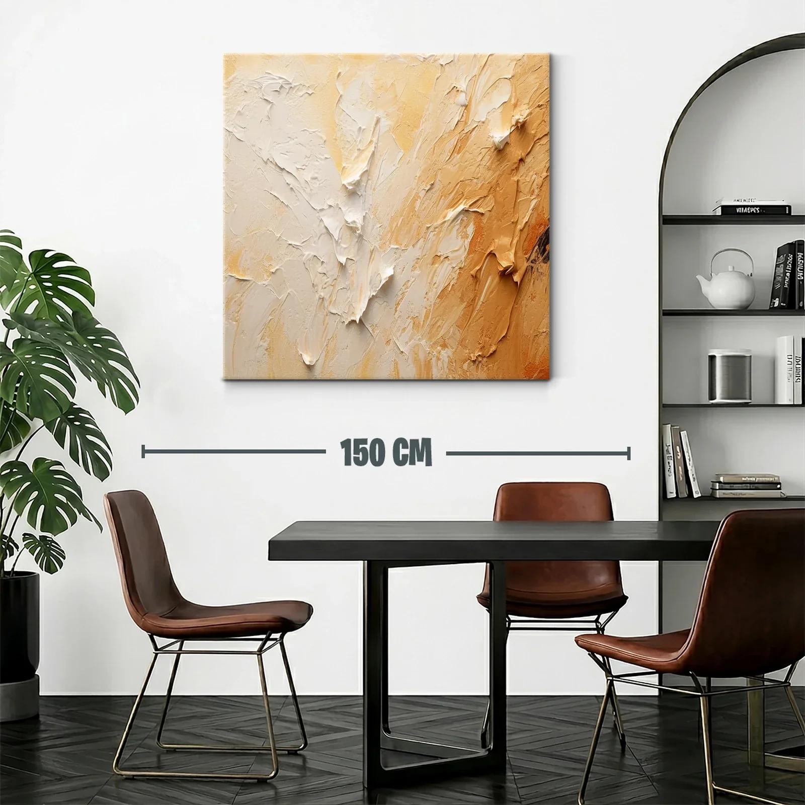 Cuadro abstracto en tonos cálidos para ambiente acogedor — miniatura 2