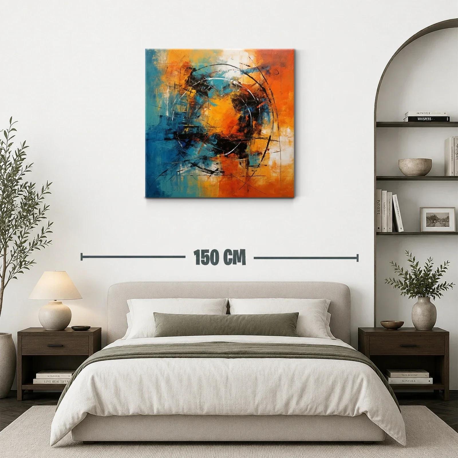 Explosión abstracta en tonos naranja y azul vibrante — miniatura 3