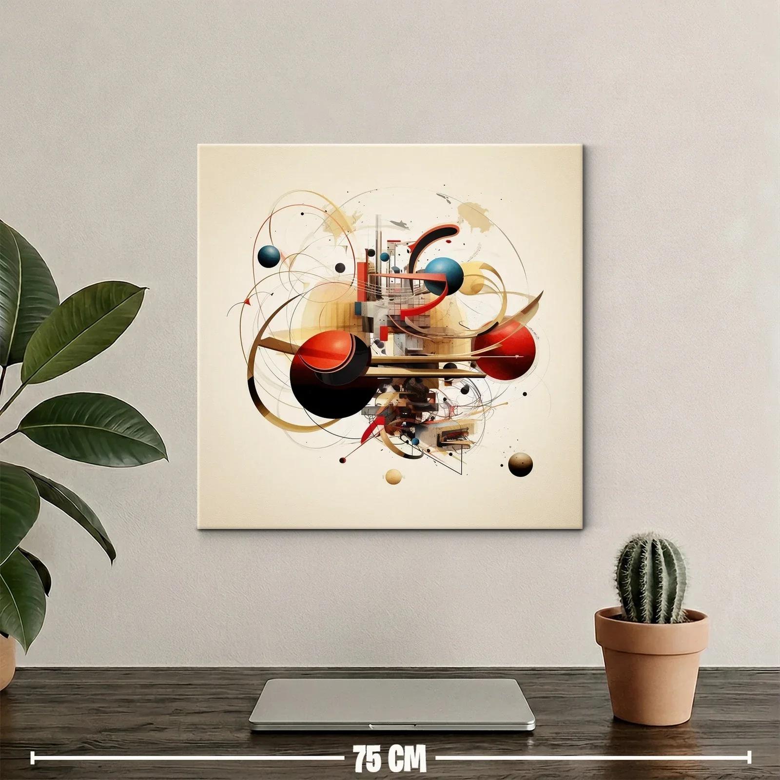 Composición abstracta con esferas geométricas en tonos cálidos — miniatura 2
