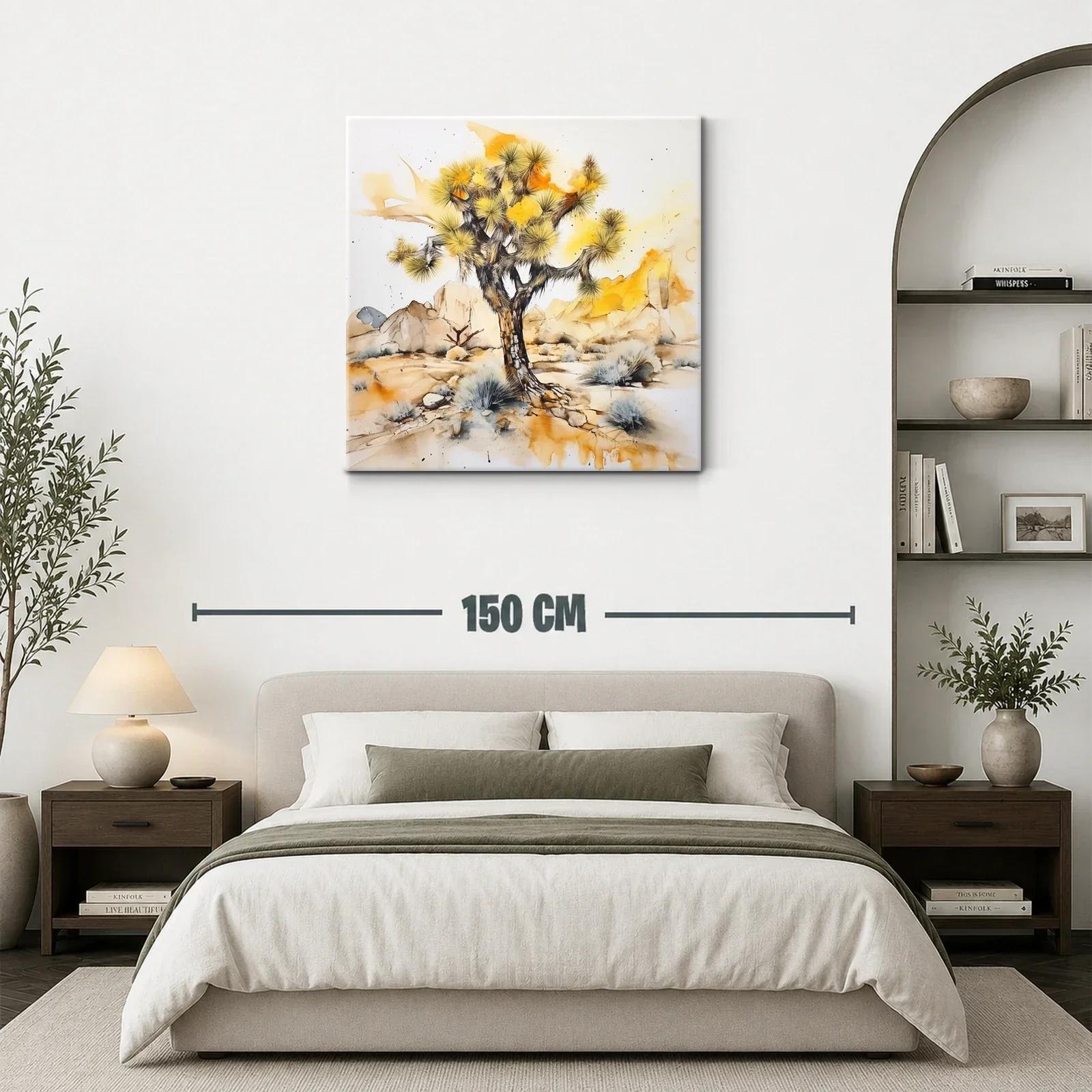 Paisaje desértico con árbol y atmósfera cálida y serena — miniatura 3
