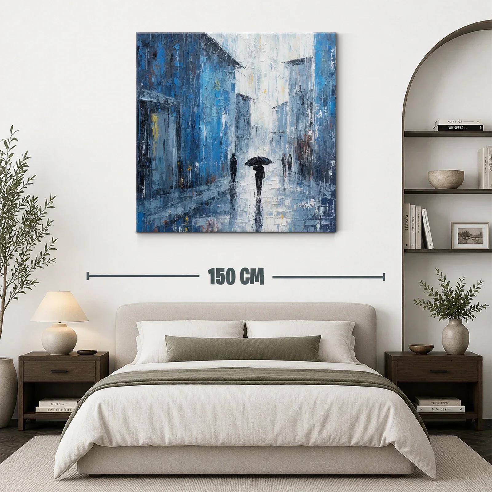 Callejones urbanas en lluvia con tonalidades azules — miniatura 3