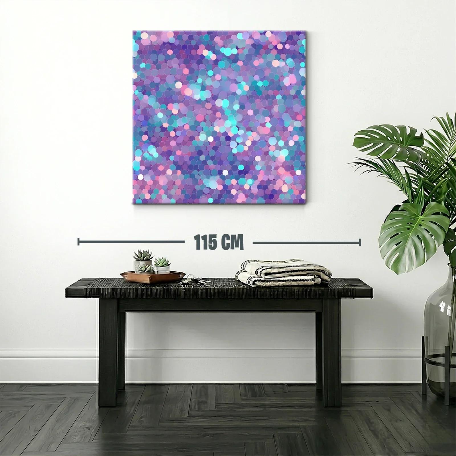 Cuadro abstracto con patrones circulares en tonos pastel — miniatura 2