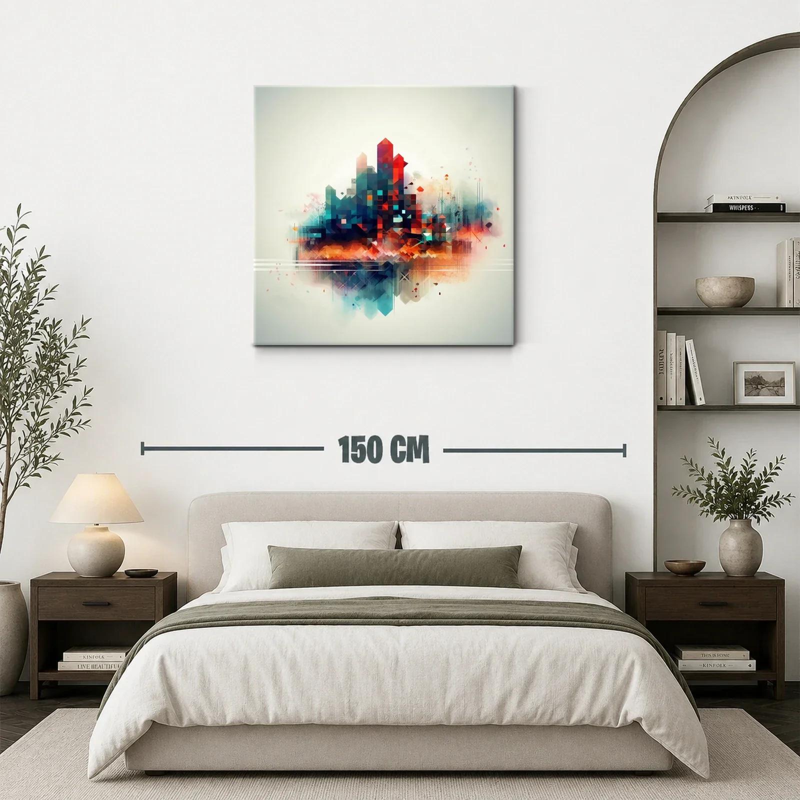 Composición abstracta con tonos cálidos y fríos en equilibrio — miniatura 3