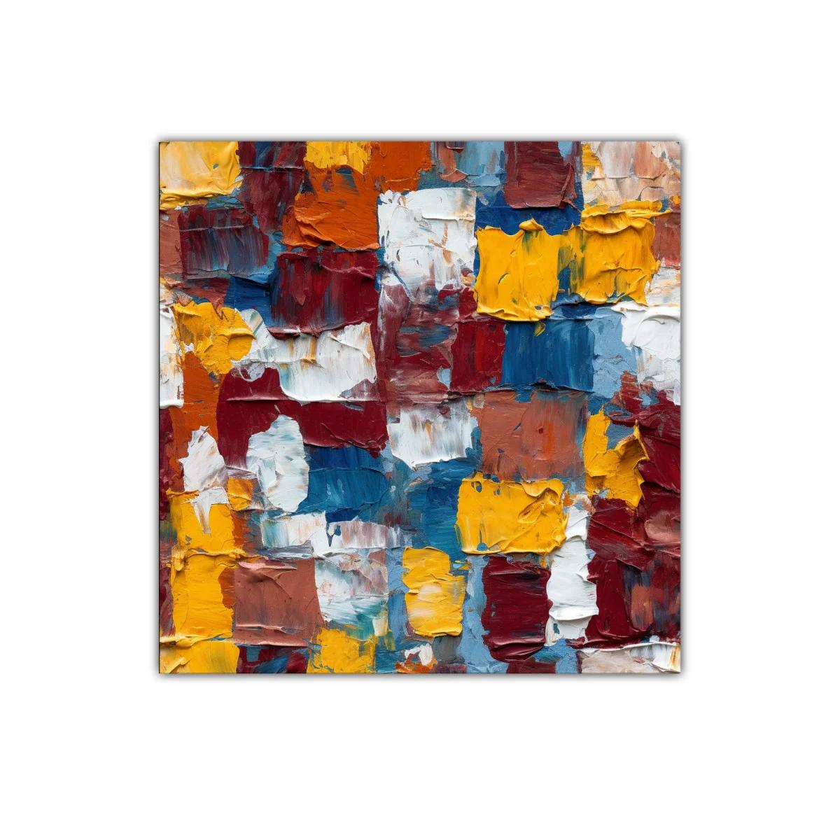 Cuadro abstracto con vibrantes bloques de color y textura — miniatura 1