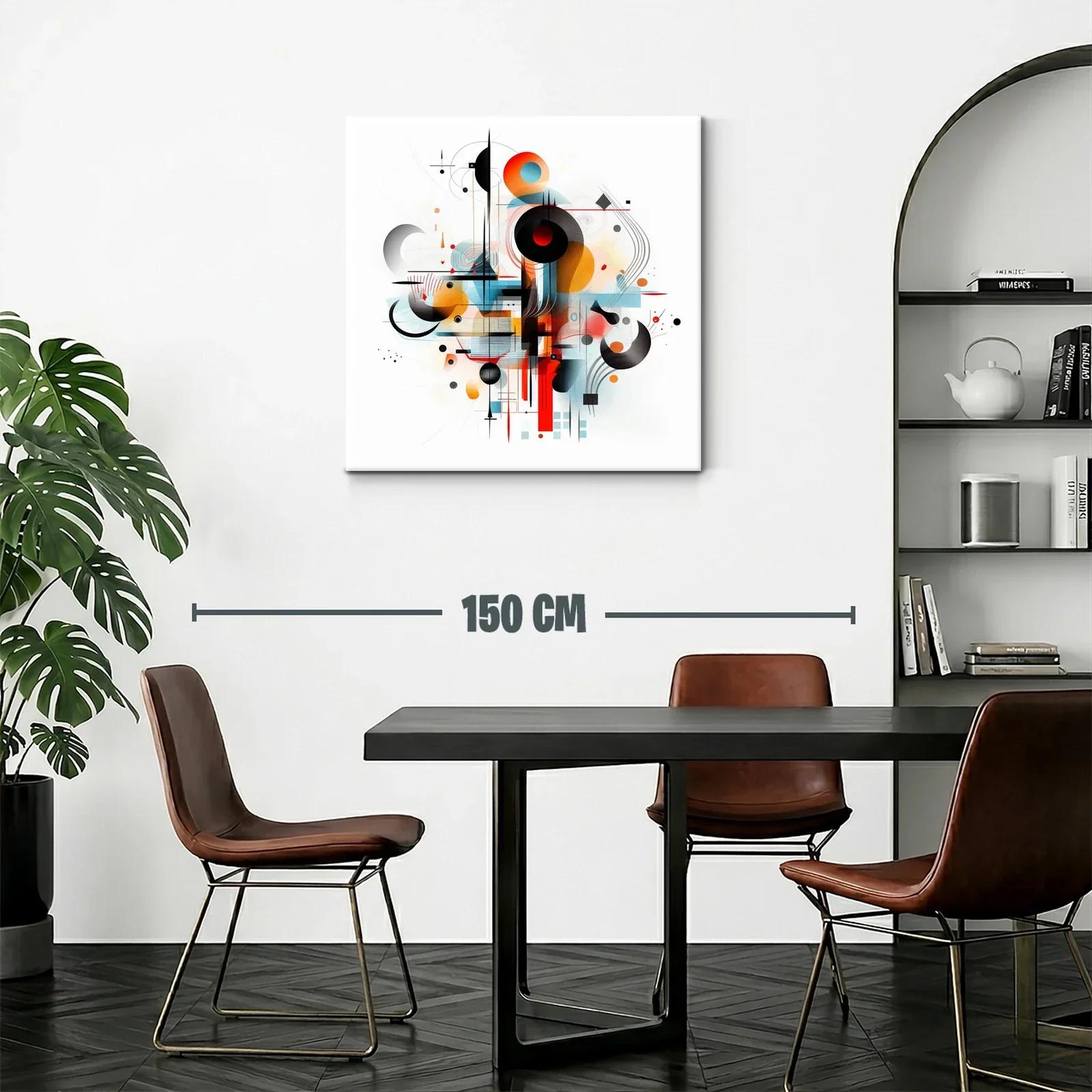 Composición abstracta vibrante con formas geométricas y líneas dinámicas — miniatura 2