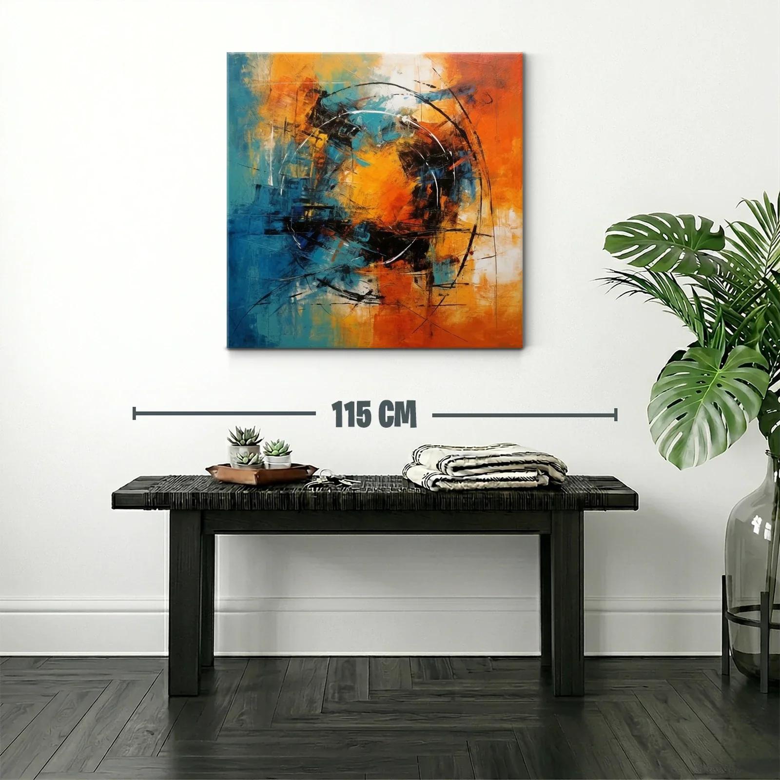 Explosión abstracta en tonos naranja y azul vibrante — miniatura 2