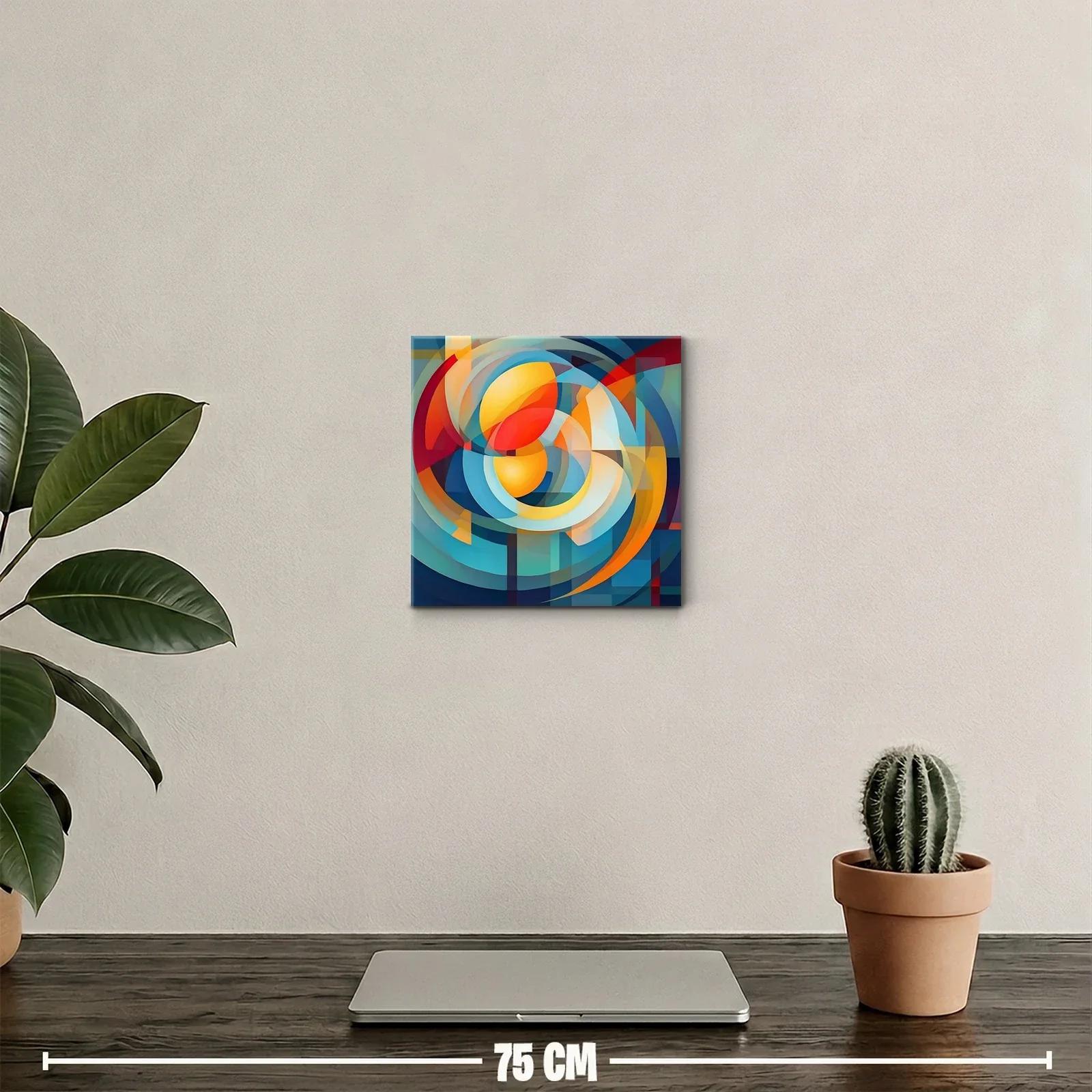 Composición abstracta con vibrantes formas circulares y tonos cálidos — miniatura 2