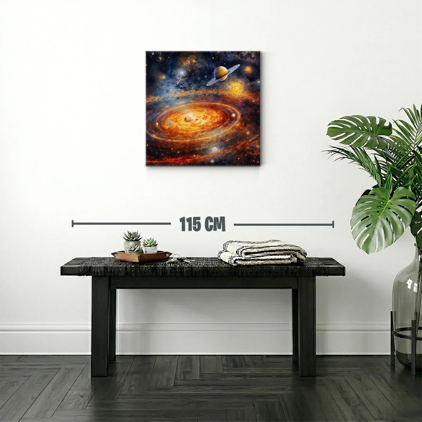 Galaxia en expansión con planetas y destellos cósmicos — miniatura 2