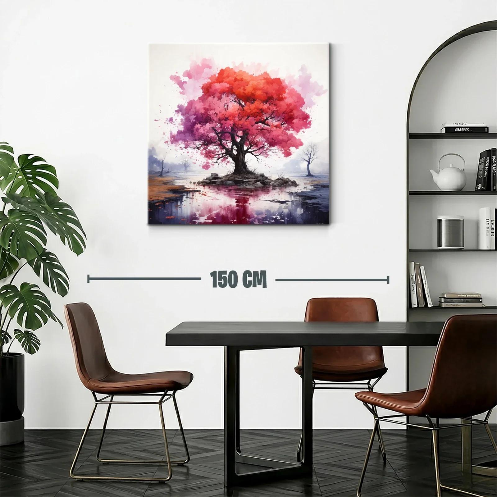 Árbol vibrante en isla reflejando tonos cálidos y fríos — miniatura 2