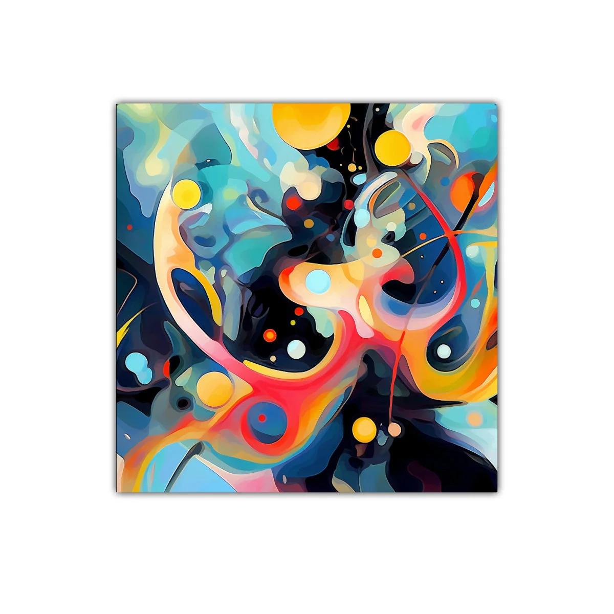 Cuadro abstracto con formas fluidas y colores vibrantes — imagen principal