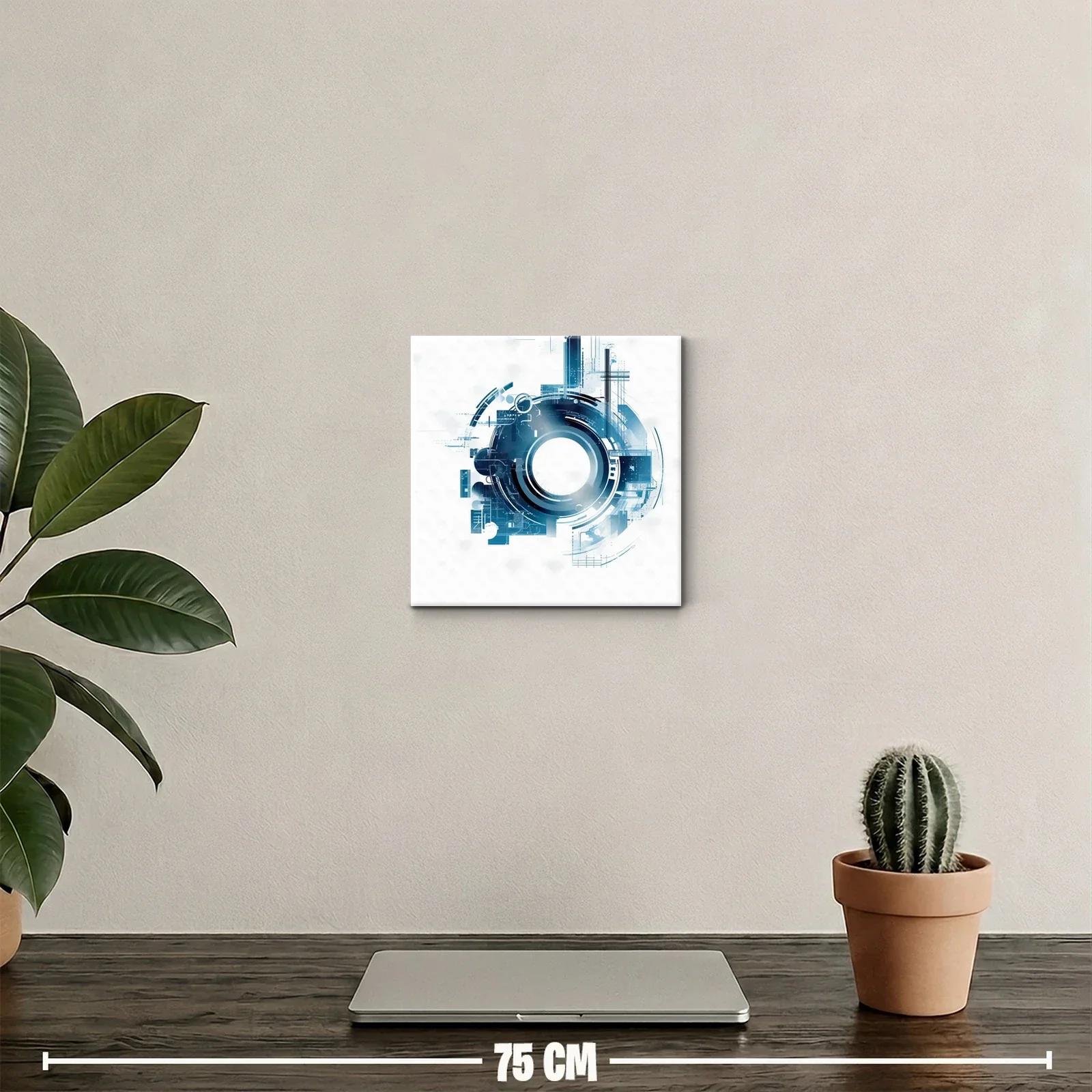 Composición abstracta circular en tonos azules y blanco — miniatura 2