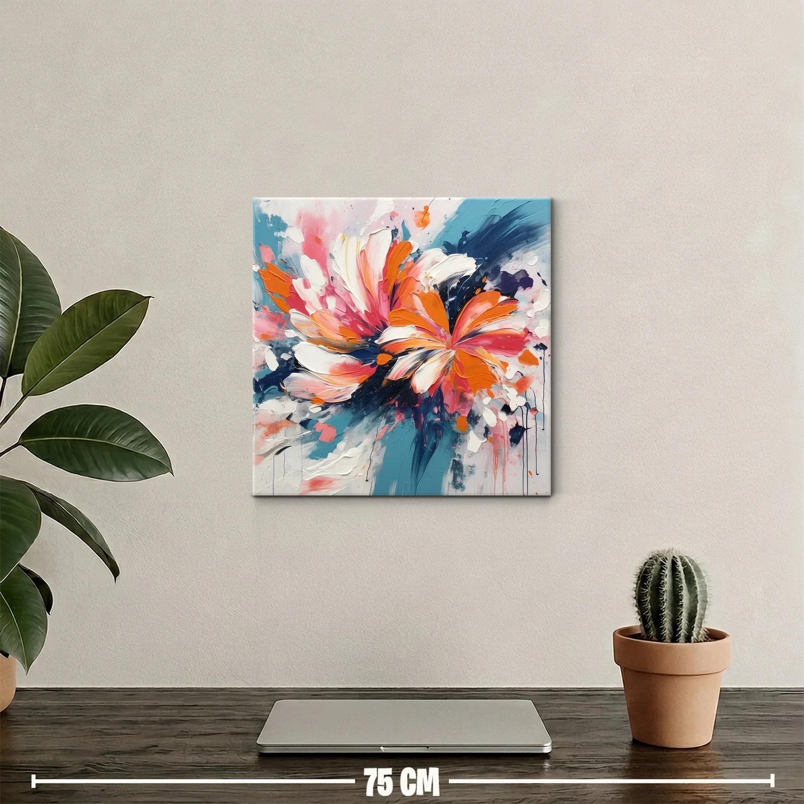 Estallido floral vibrante con tonos cálidos y azulados — miniatura 2