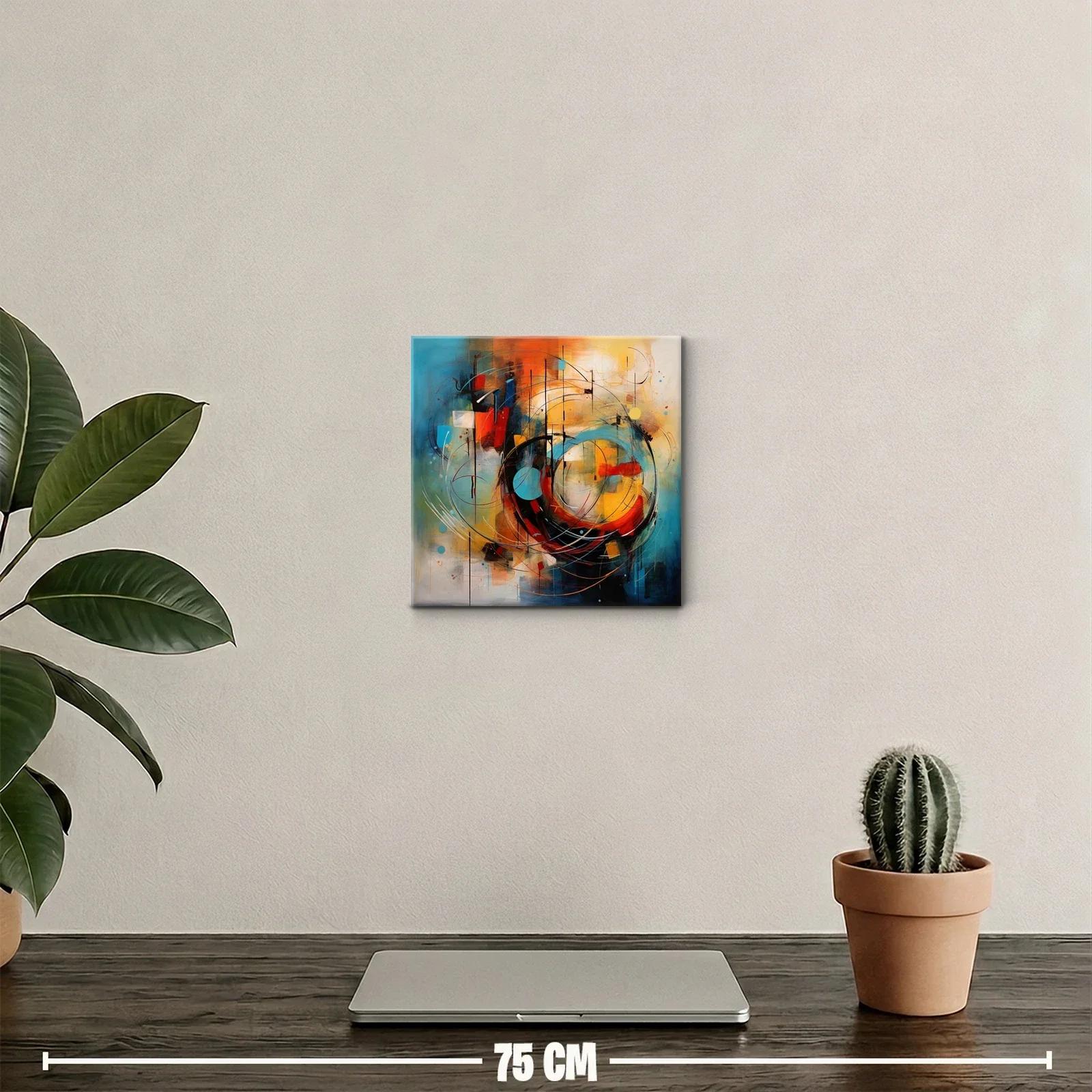Cuadro abstracto colorido con formas dinámicas y energía vibrante — miniatura 2