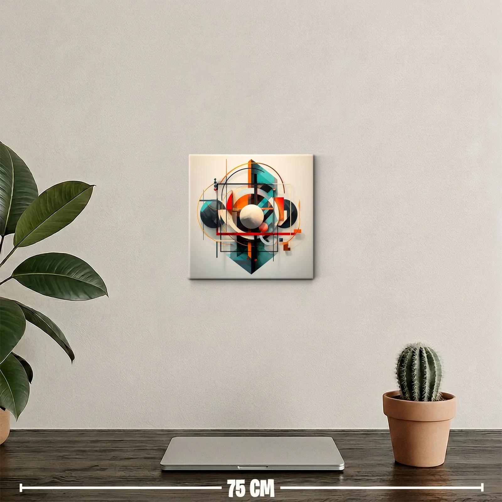 Composición Abstracta Geométrica en Tonos Cálidos y Fríos — miniatura 2