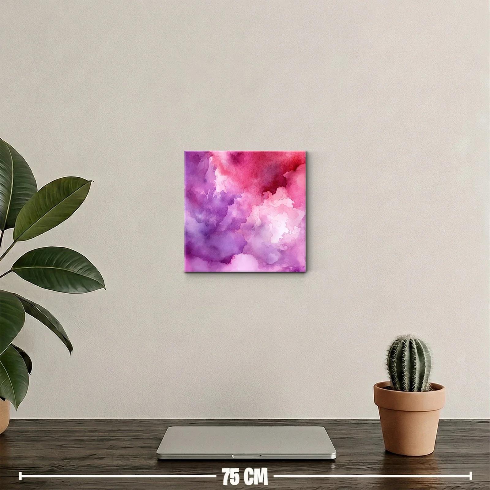 Cuadro abstracto en tonos rosas y morados para decoración moderna — miniatura 2