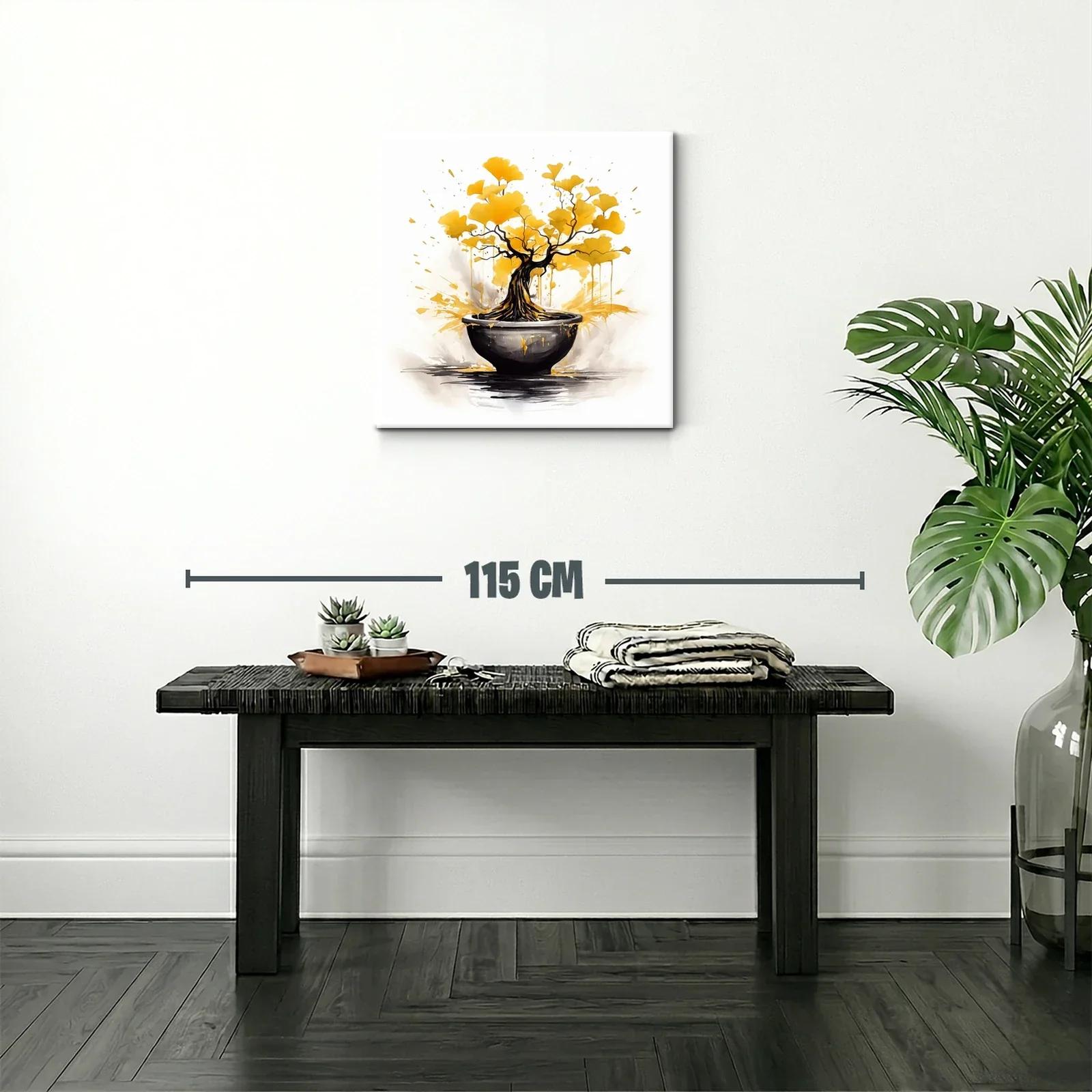 Árbol Dorado con Ramas Abstractas en Maceta Negra — miniatura 2