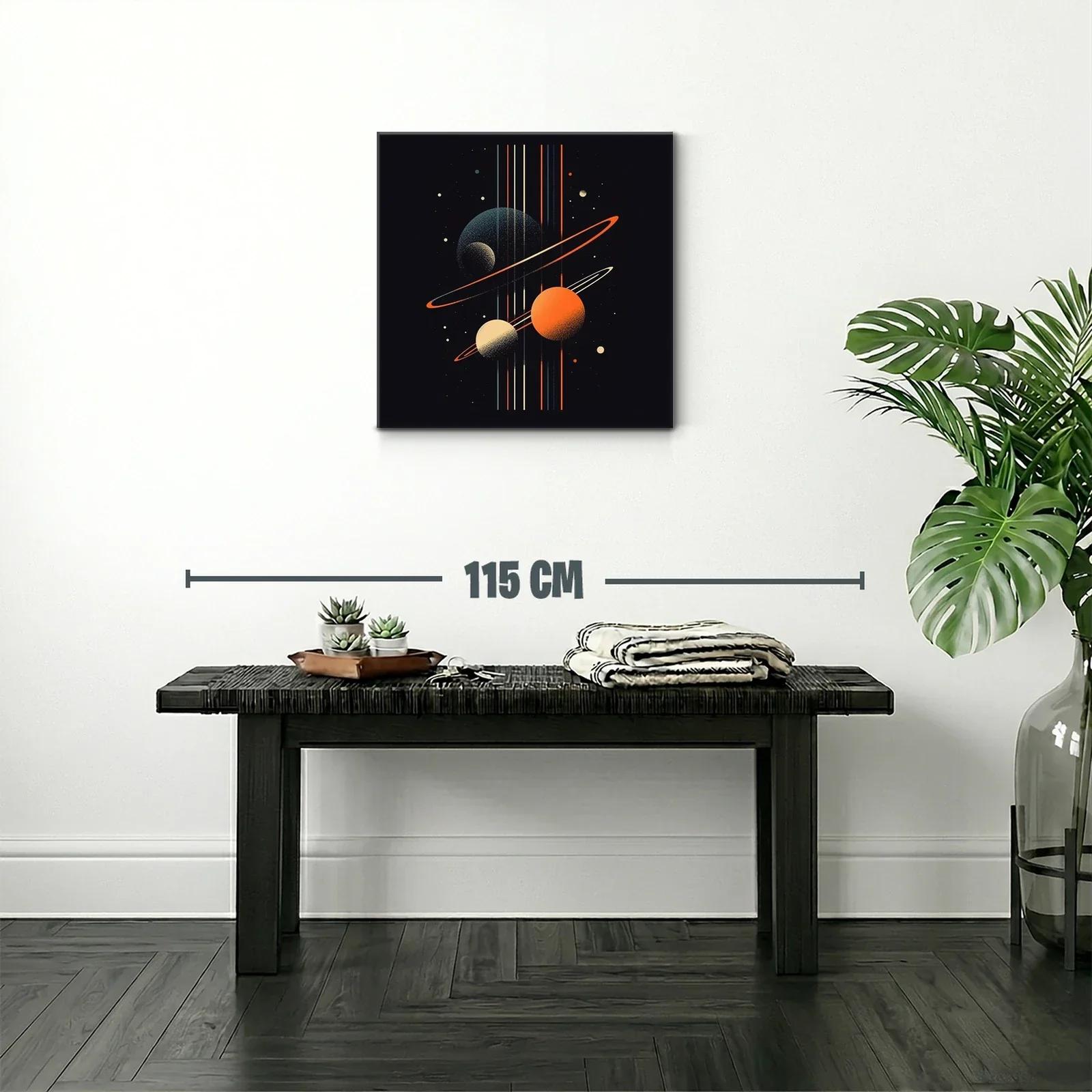 Composición cósmica con planetas y anillos vibrantes — miniatura 2