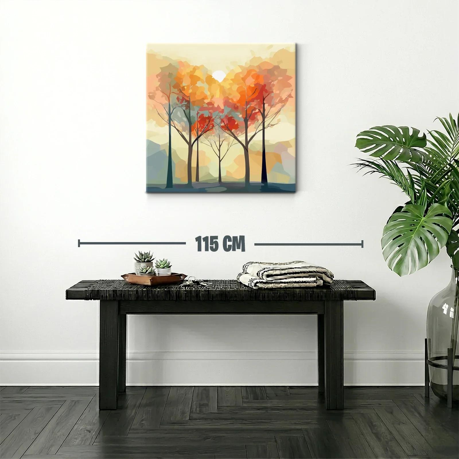 Bosque abstracto con tonos cálidos de otoño — miniatura 2