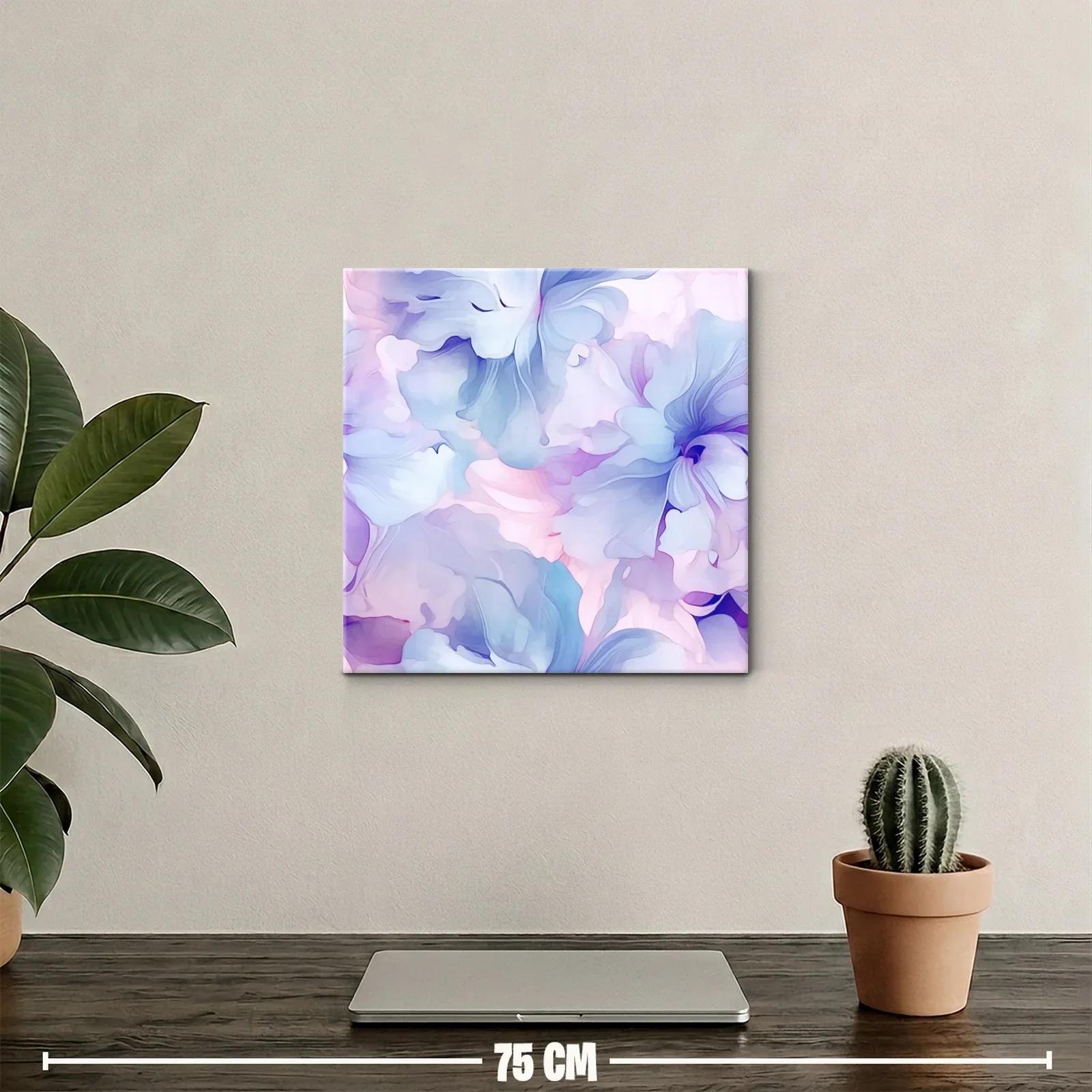 Cuadro floral abstracto en tonos pastel suaves — miniatura 2