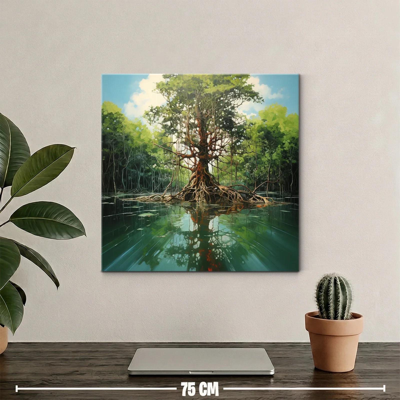 Árbol majestuoso reflejado en aguas tranquilas — miniatura 2