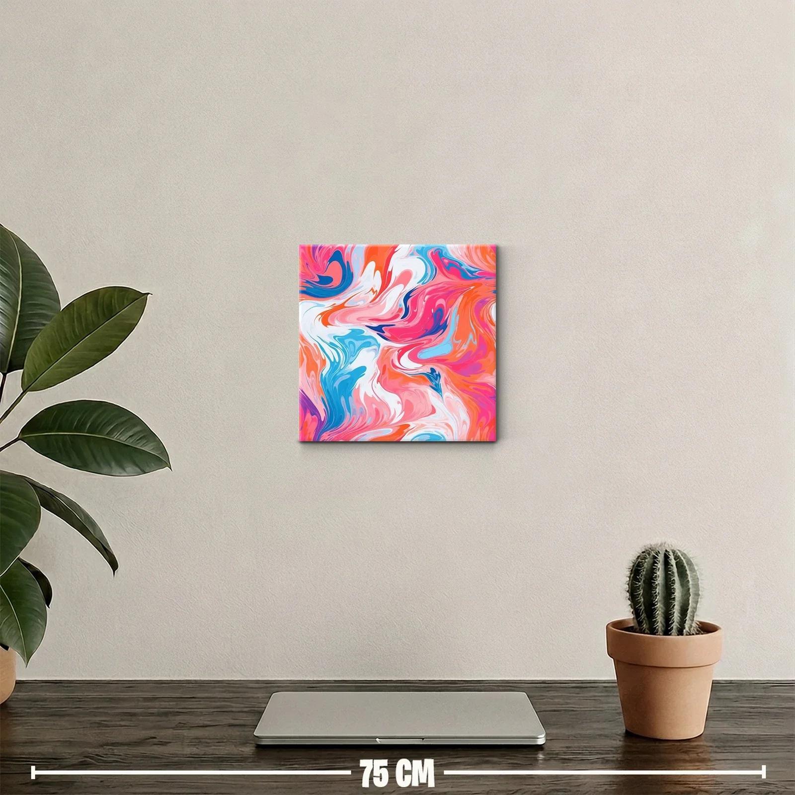 Cuadro abstracto vibrante con formas fluidas y coloridas — miniatura 2