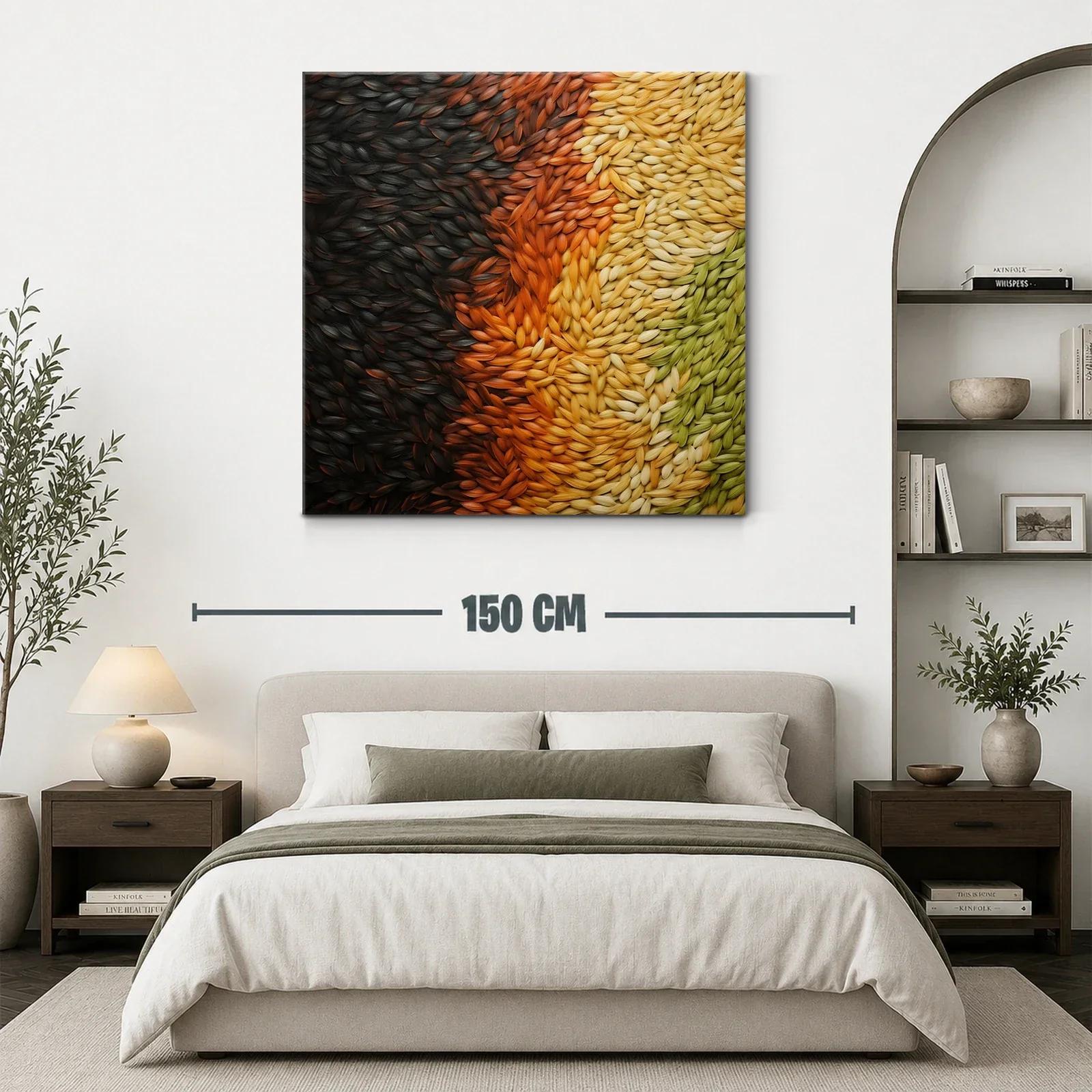 Cuadro abstracto con texturas orgánicas en tonos cálidos — miniatura 3