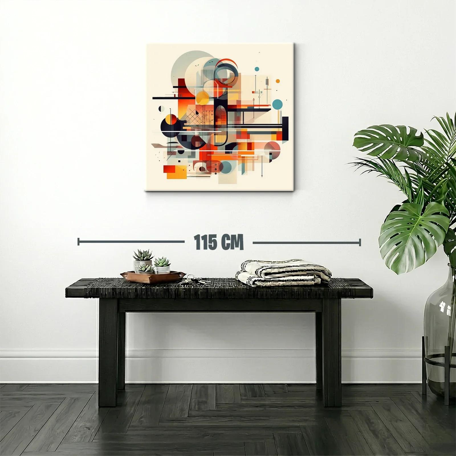 Composición geométrica abstracta en tonos cálidos y fríos — miniatura 2