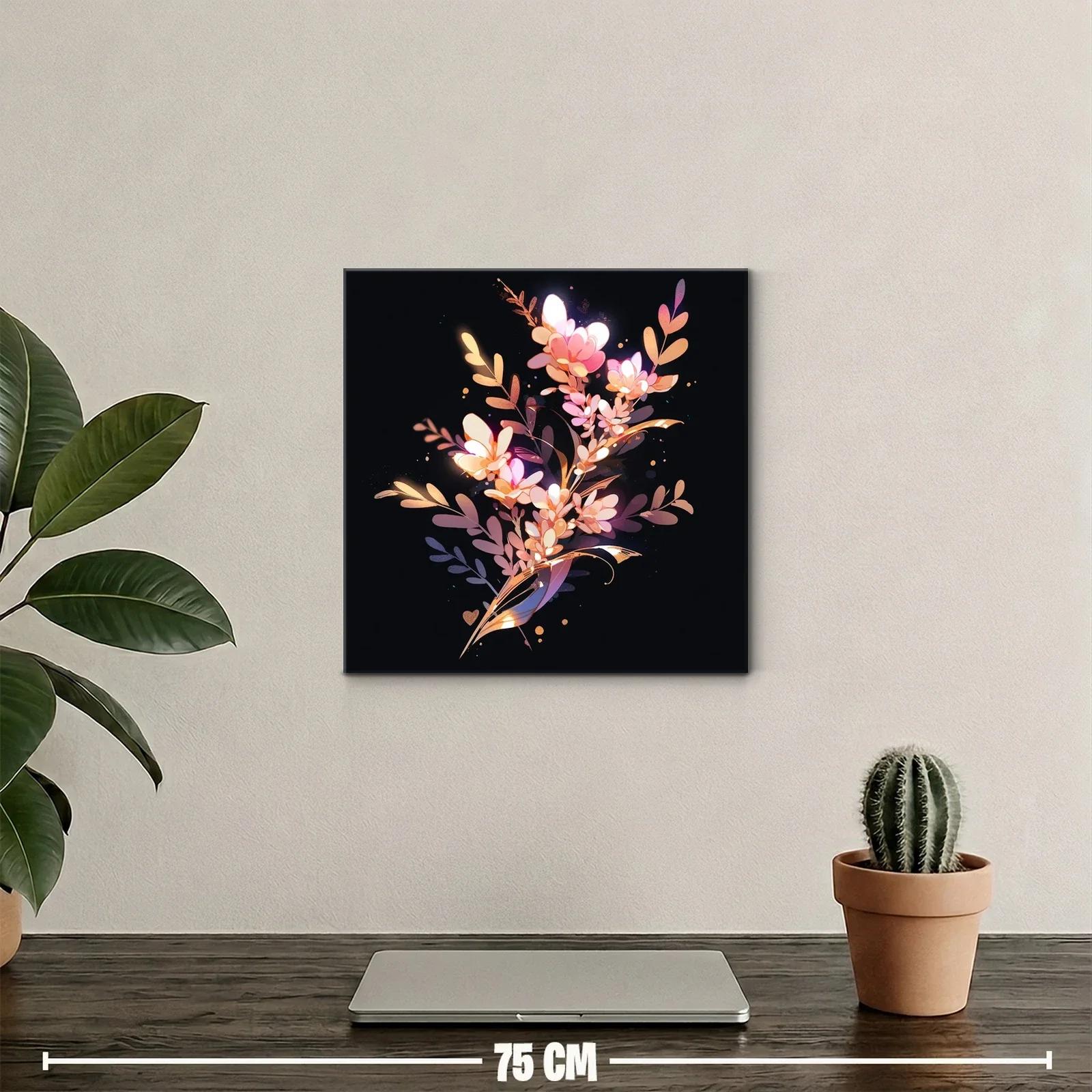 Flores iluminadas sobre fondo oscuro para elegancia sutil — miniatura 2