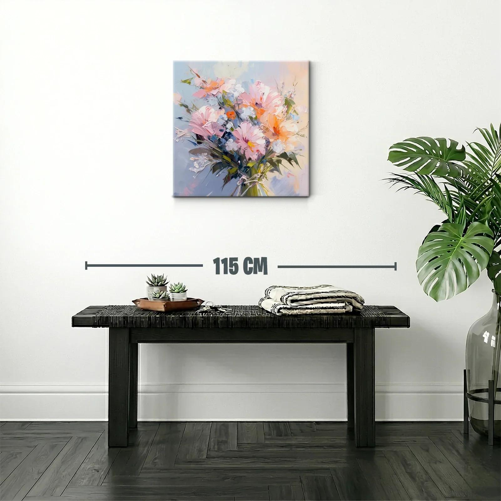 Ramo de flores vibrantes con tonos pastel y cálidos — miniatura 2
