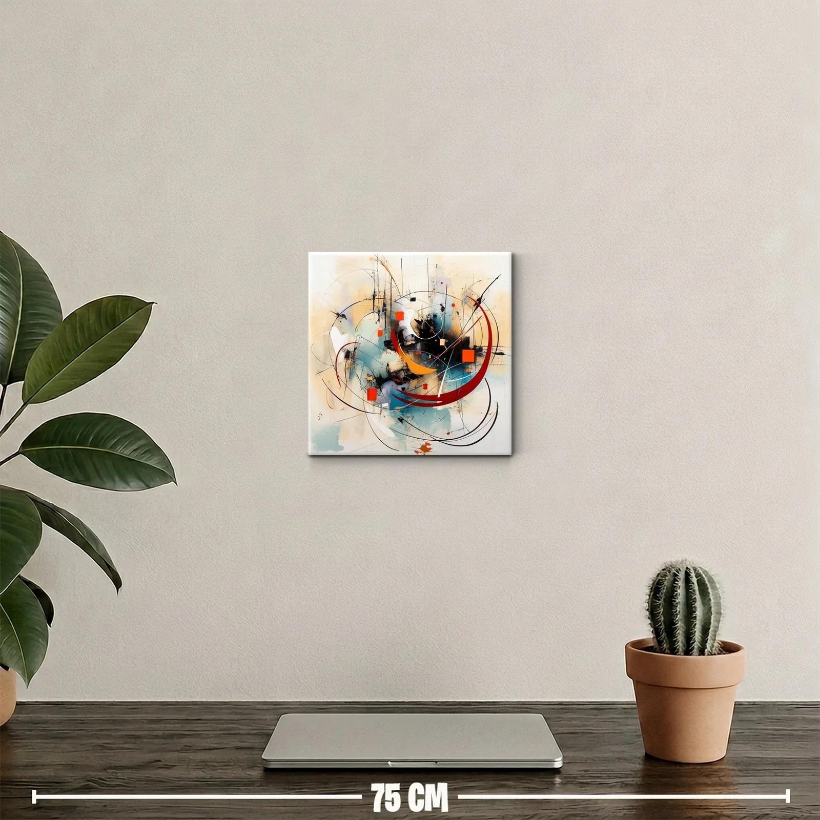 Cuadro decorativo con trazos y formas geométricas modernas — miniatura 2