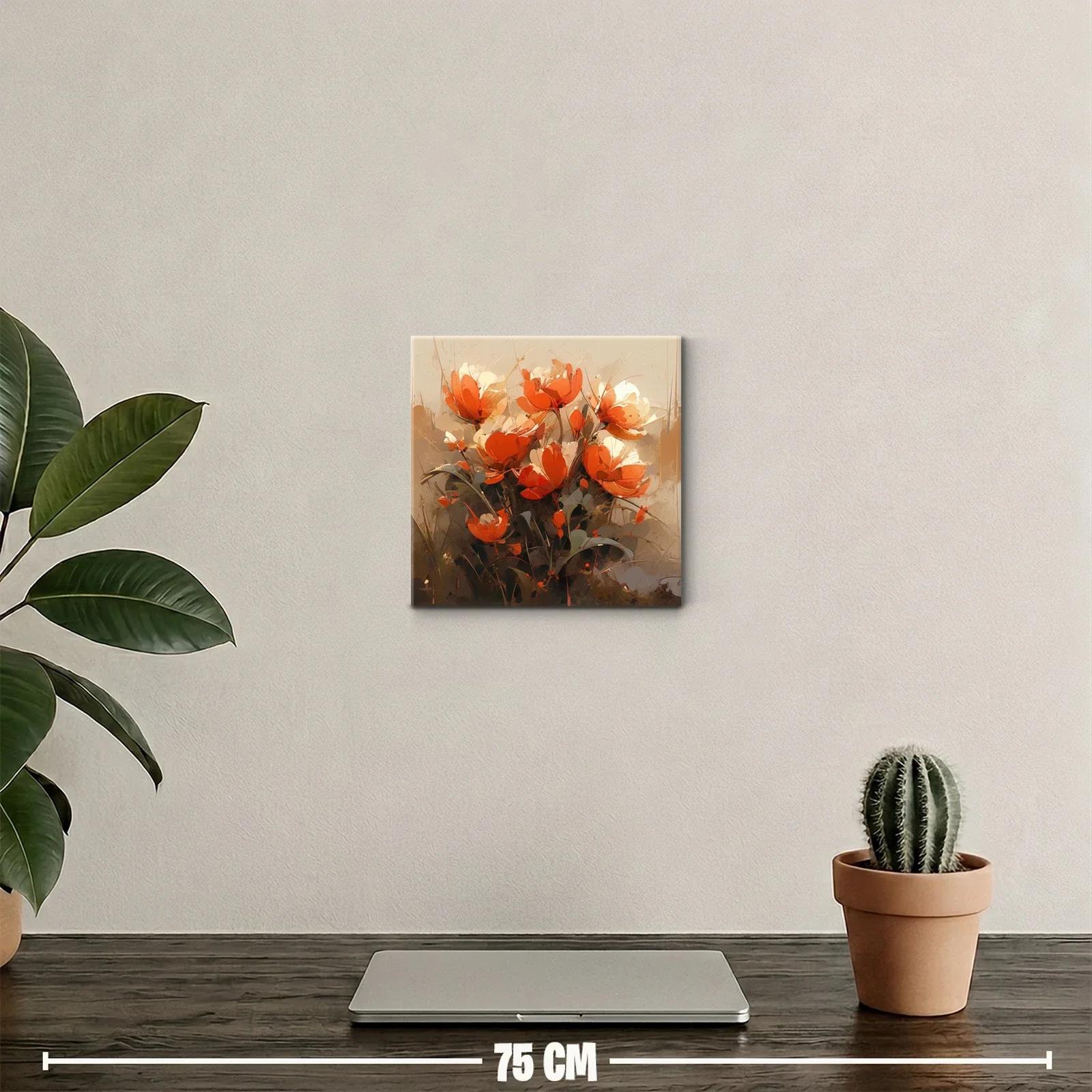 Bouquet de flores vibrantes en tonos cálidos y tierra — miniatura 2