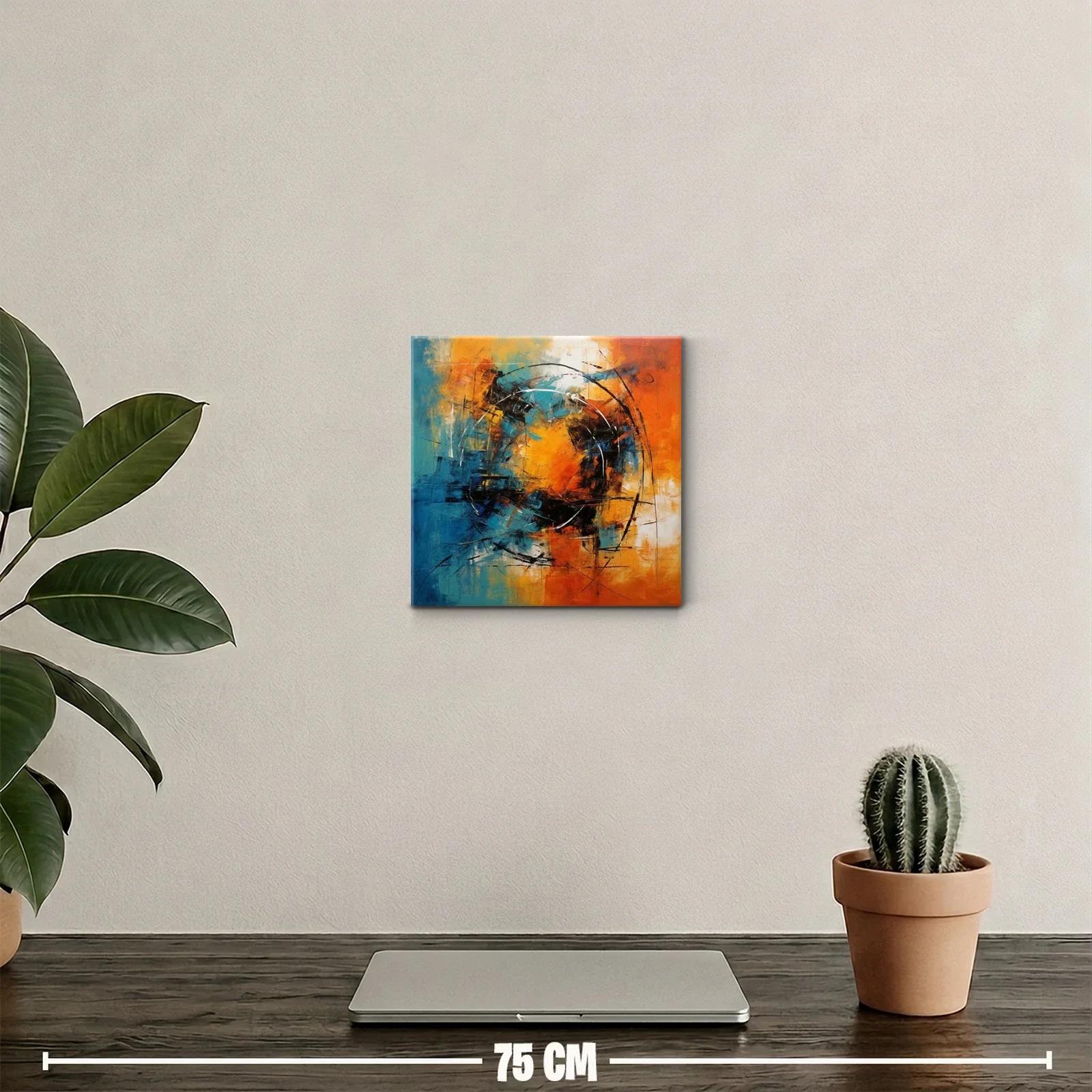 Explosión abstracta en tonos naranja y azul vibrante — miniatura 2