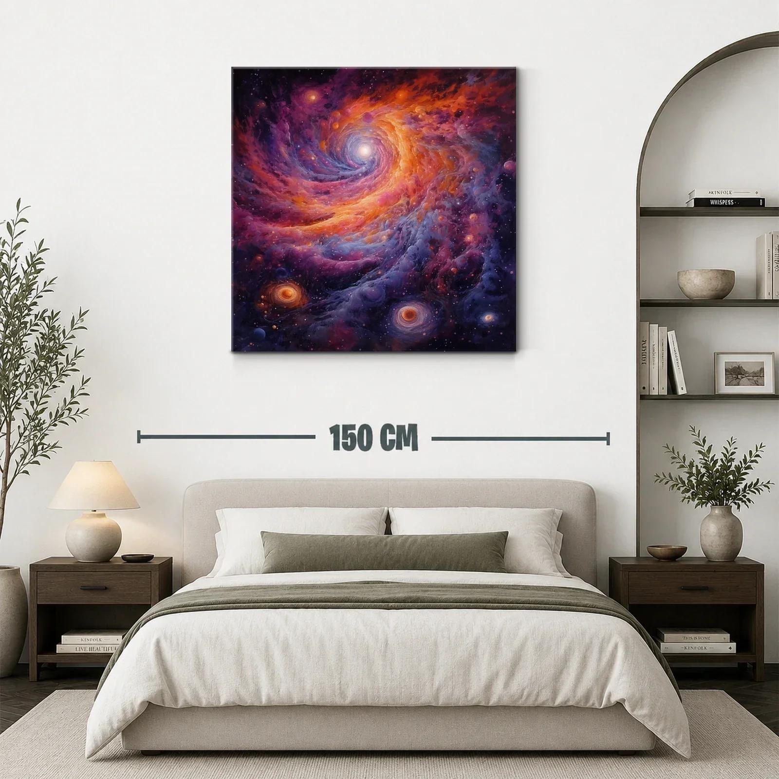 Cuadro abstracto de galaxia vibrante en espiral cósmica — miniatura 3
