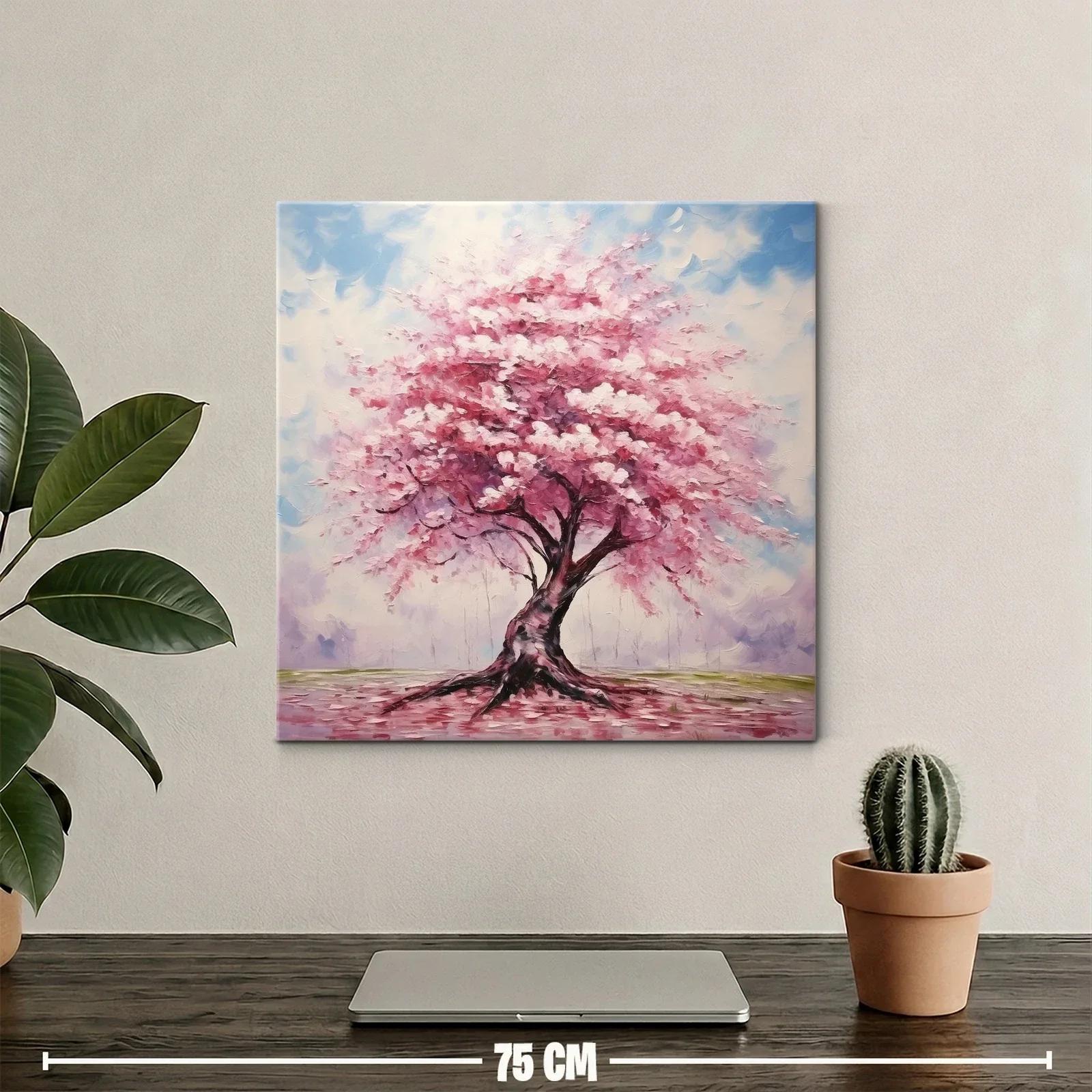 Árbol con flores rosas en paisaje sereno y luminoso — miniatura 2