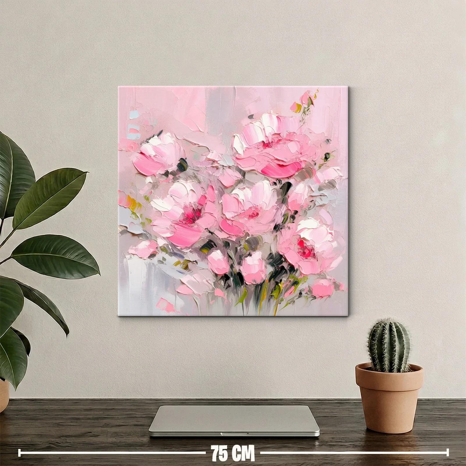 Cuadro con ramo de flores rosas en estilo moderno — miniatura 2