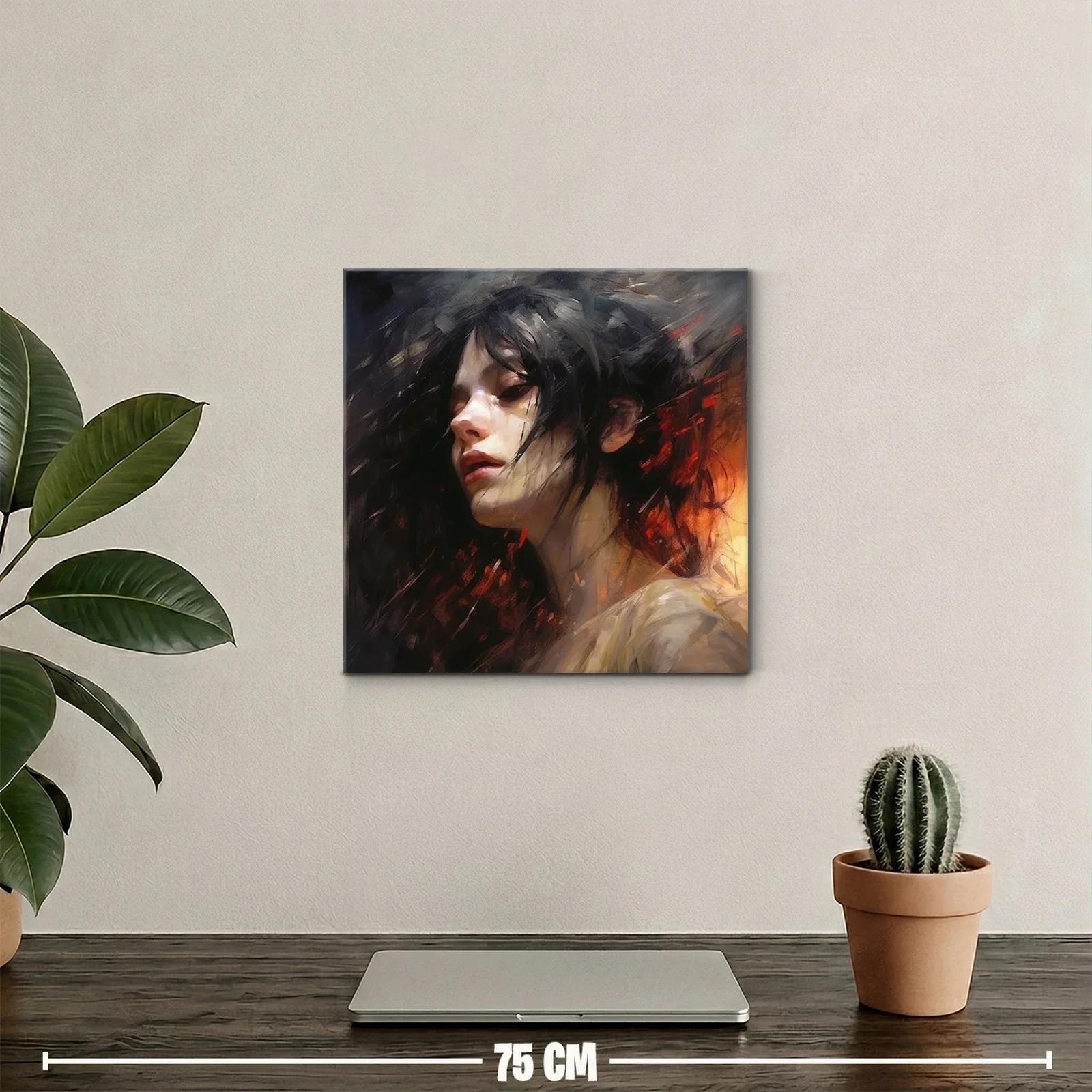 Retrato expresivo de mujer en tonos cálidos y oscuros — miniatura 2