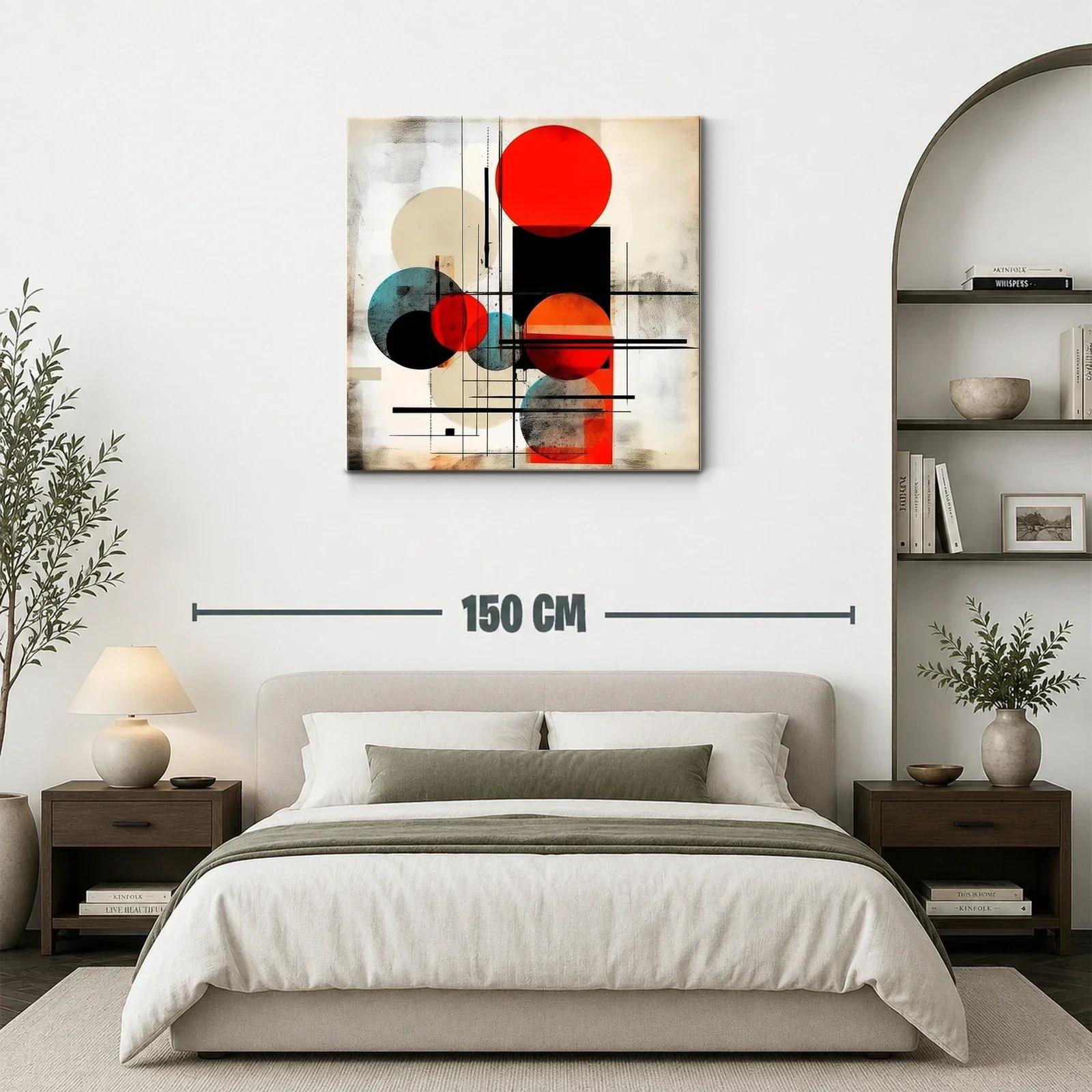 Composición geométrica con círculos rojo y azul vibrante — miniatura 3