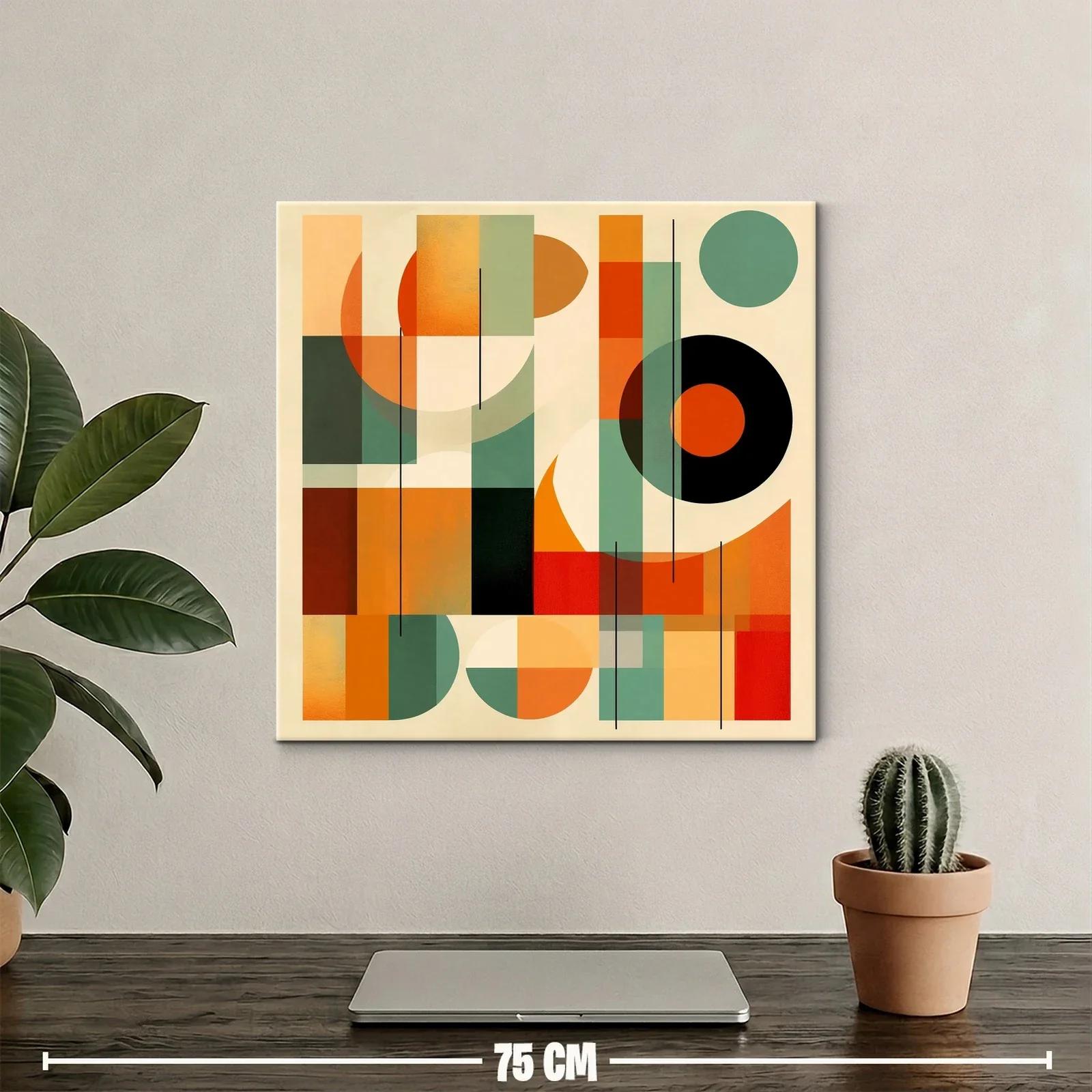 Composición geométrica con tonos cálidos y verdes — miniatura 2