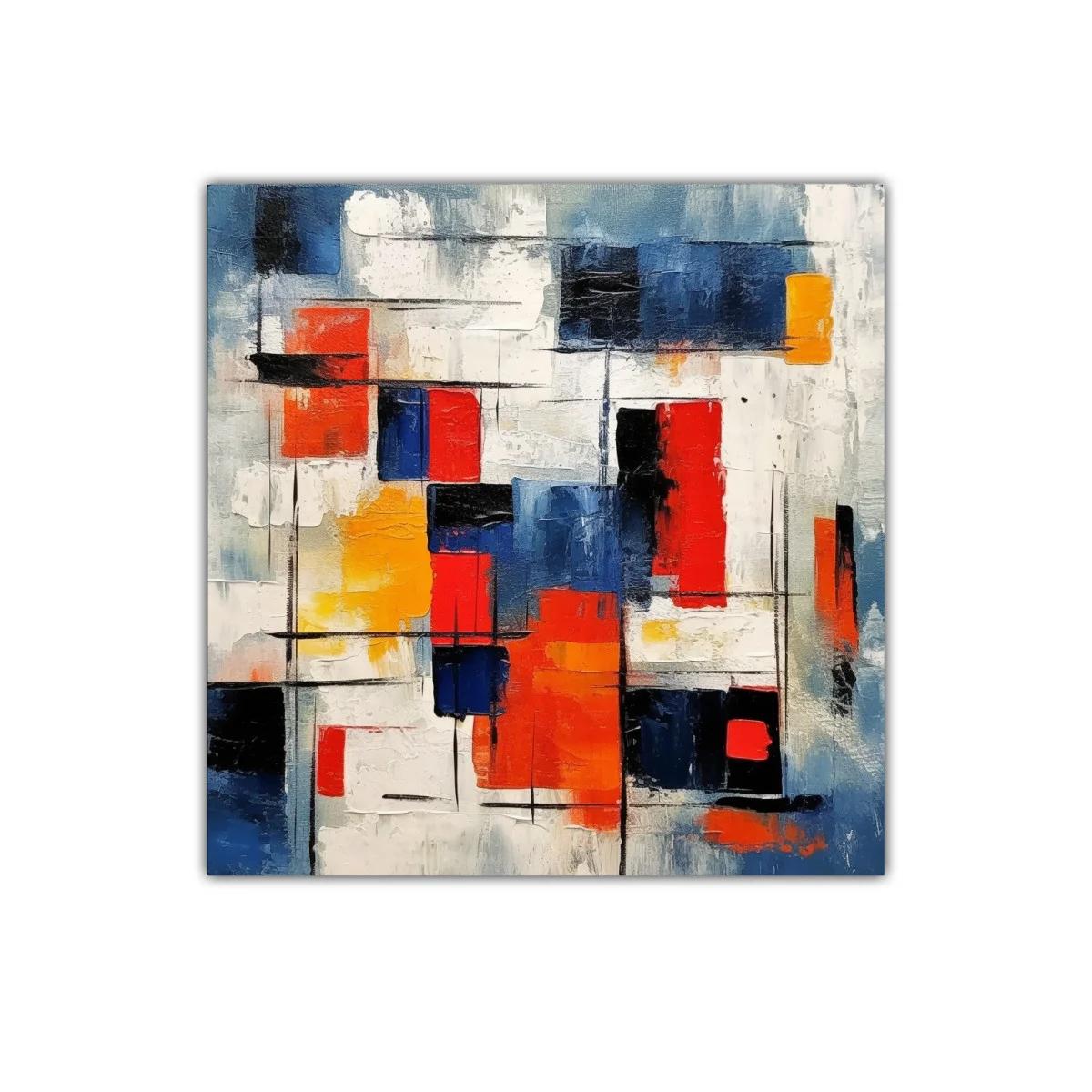 Composición abstracta en vibrantes tonos azul rojo y amarillo — imagen principal