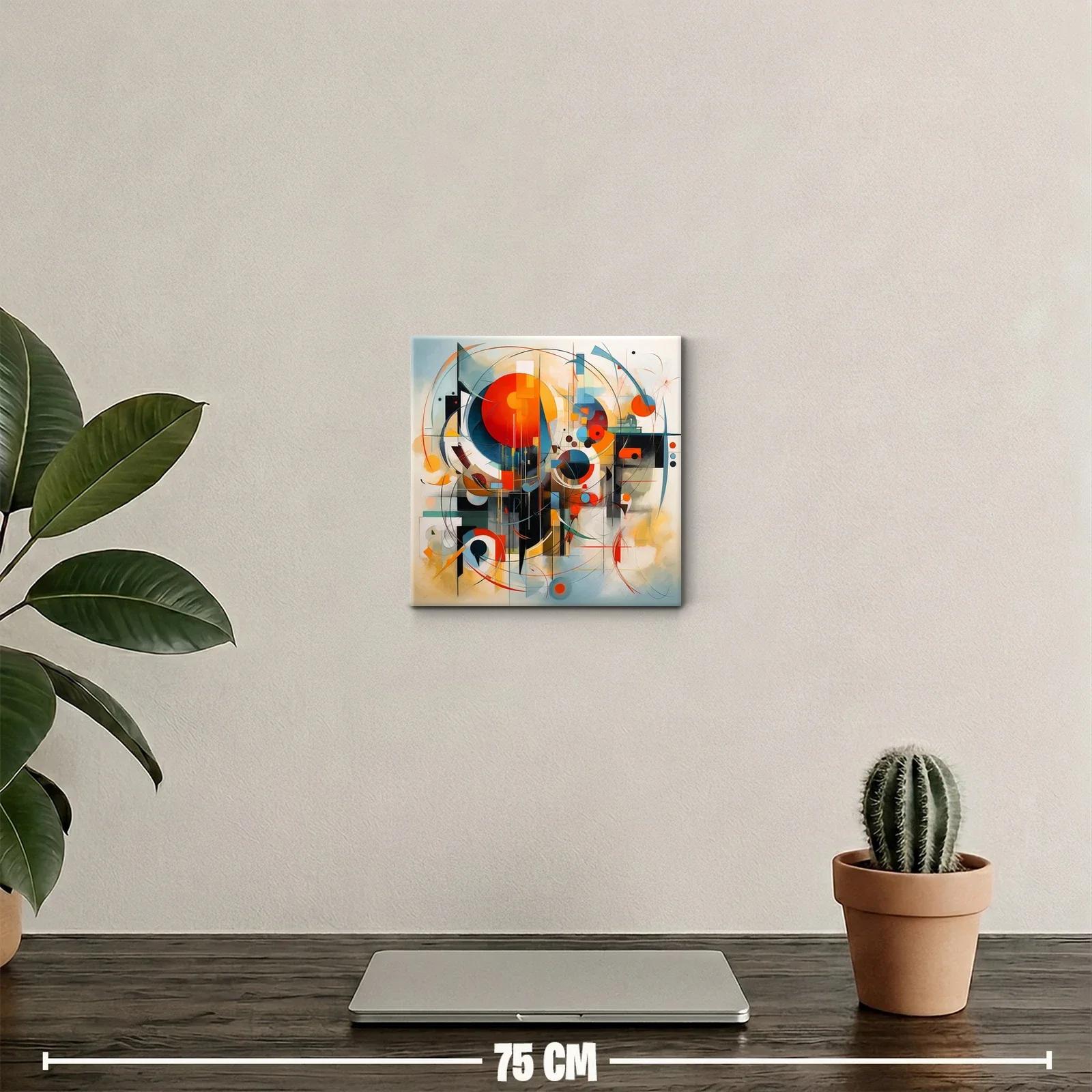 Cuadro abstracto con formas geométricas y colores vivos — miniatura 2
