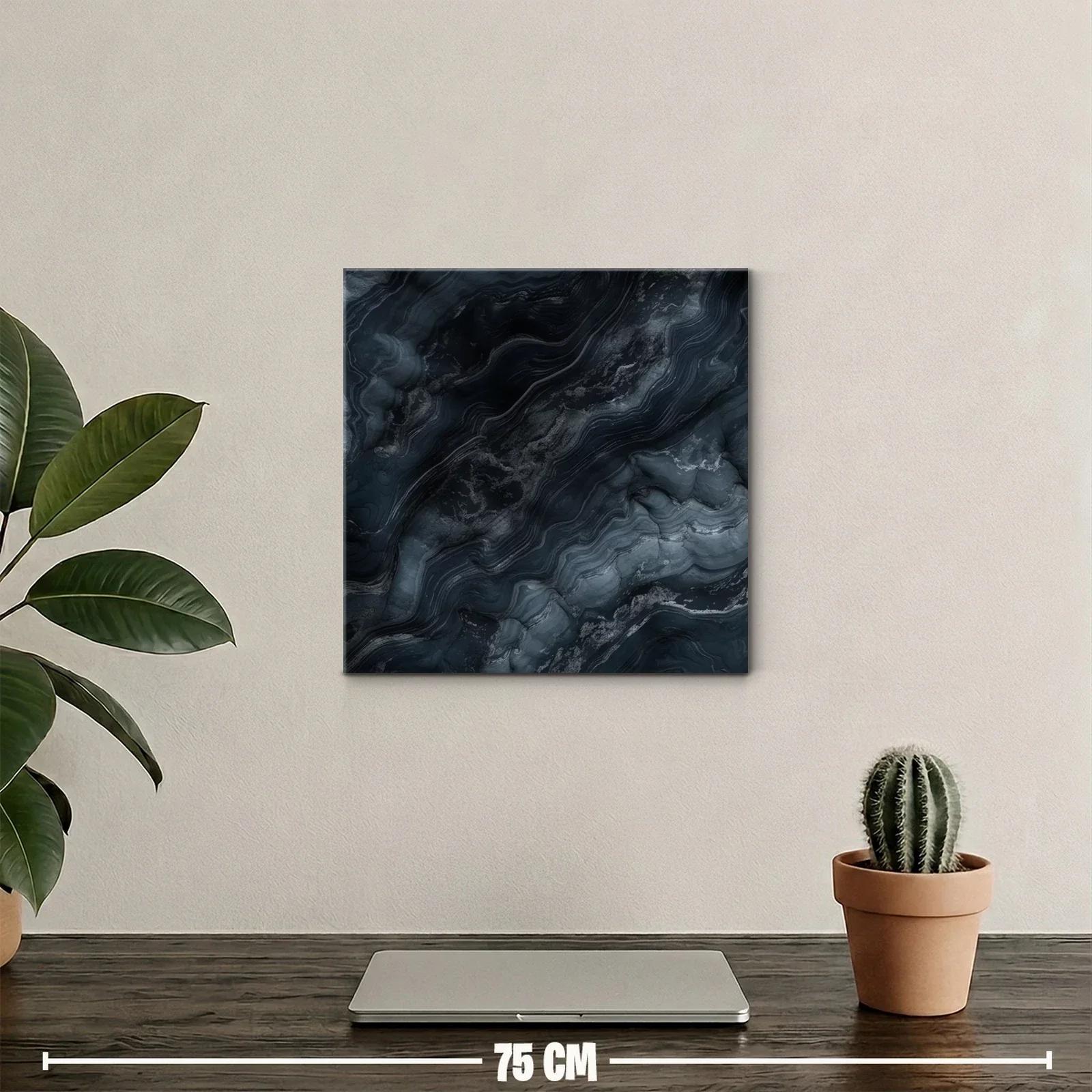 Cuadro abstracto en tonos oscuros con efecto mármol — miniatura 2